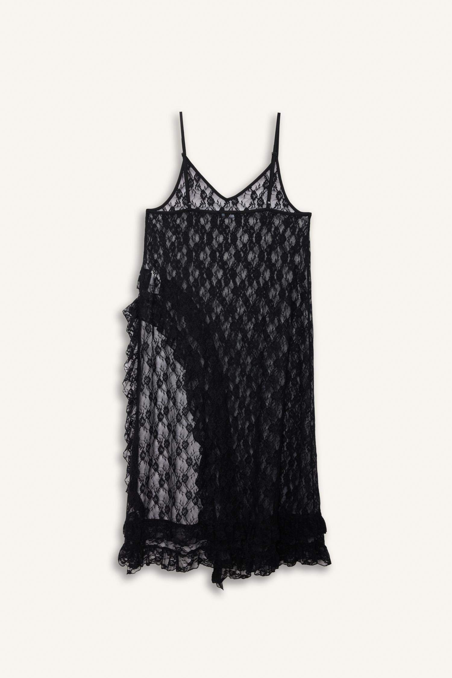 Robe maxi en dentelle à bretelles et col V Coupe trapèze