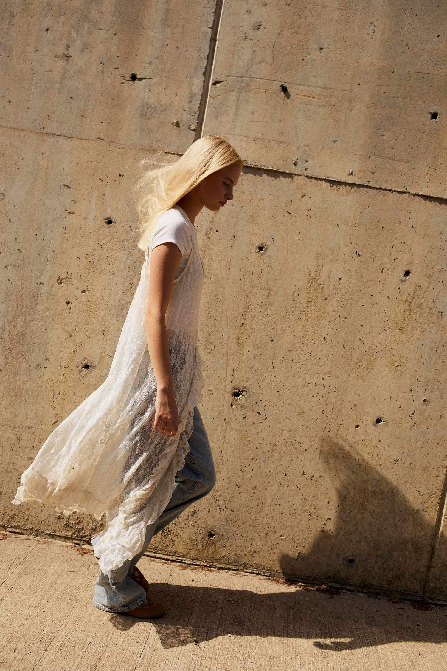 A Cut V-Neck Lace Maxi Dress