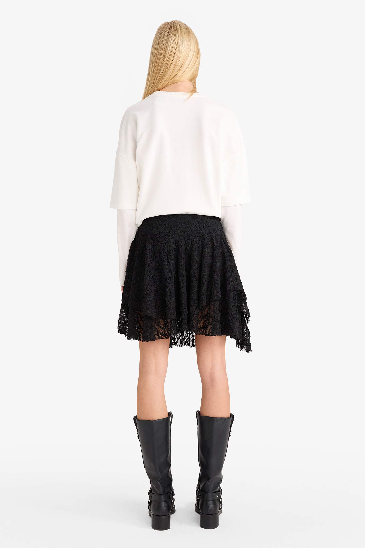 A-Line Normal Waist Lace Mini Skirt