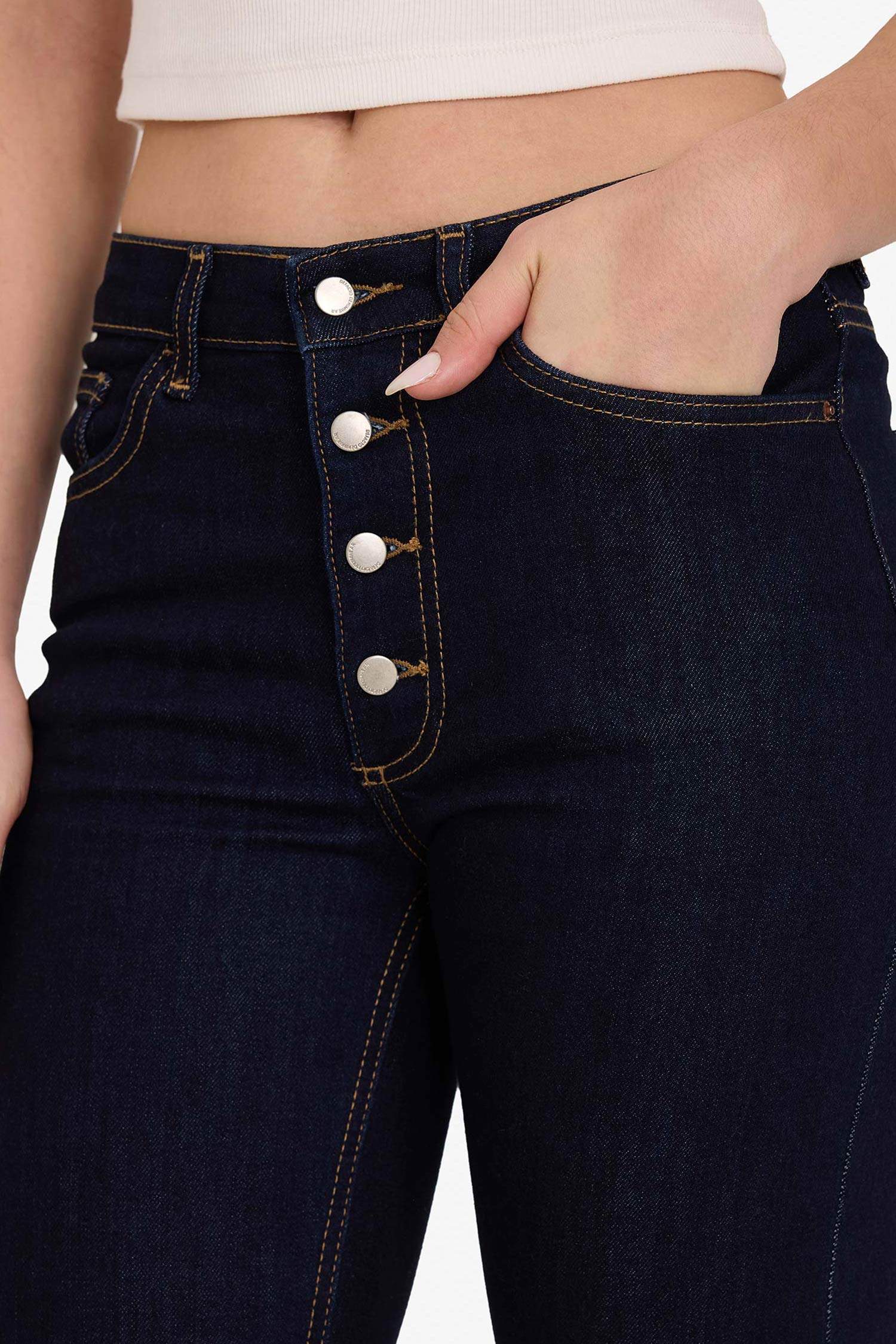 Mia Flare Fit Normal Bel Düz Paça Uzun Jean Pantolon