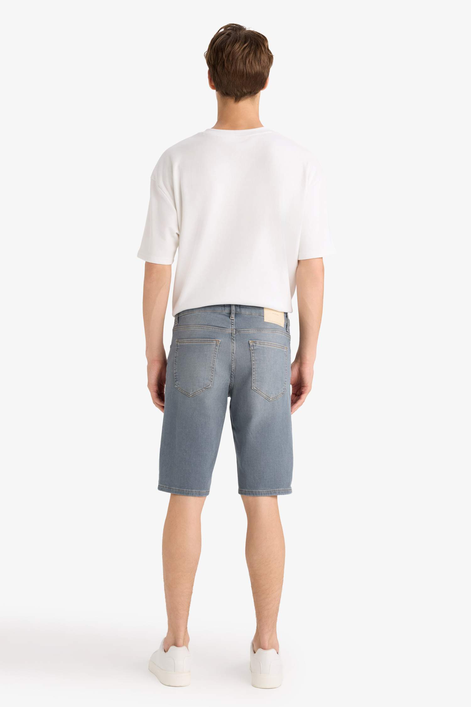 Slim Fit Dar Kesim Jean Bermuda Şort