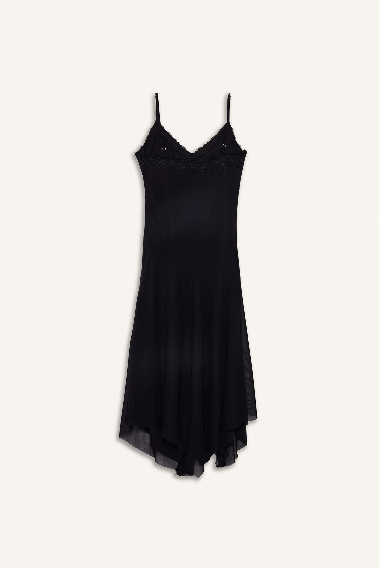 Afra x DeFacto Coool Asimetrik V Yaka Tül Askılı Midi Elbise