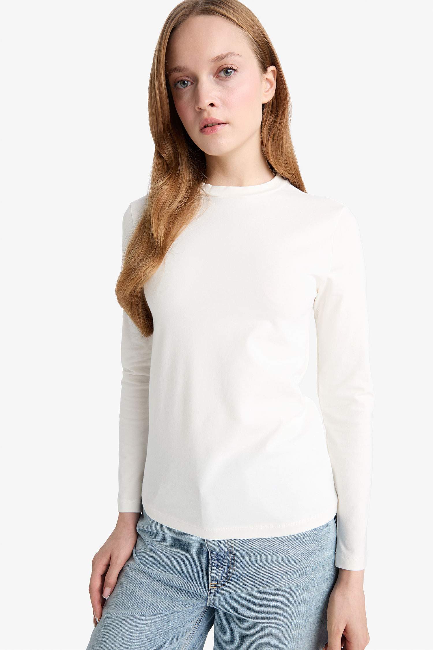 قميص طويل سليم فيت بياخة عالية