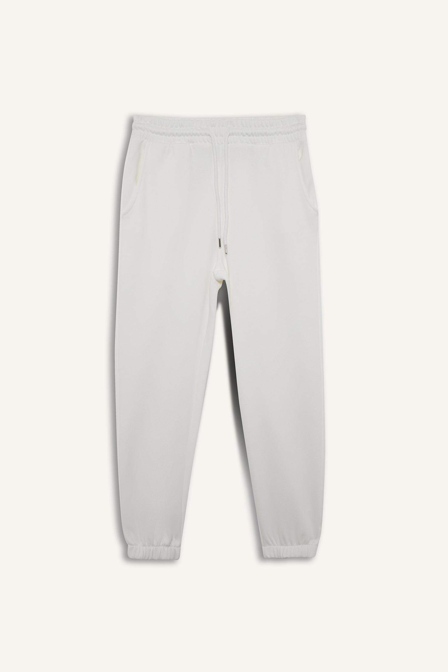 Basic Düz Cepli Beli Bağcıklı Kalın Jogger Eşofman Altı