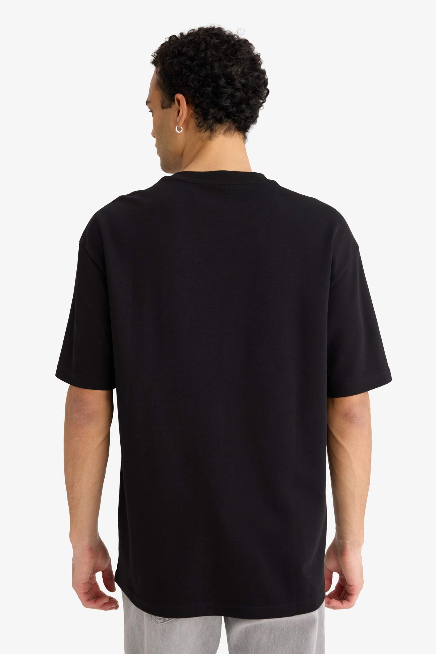 T-shirt Boxy imprimé à col rond et manches courtes