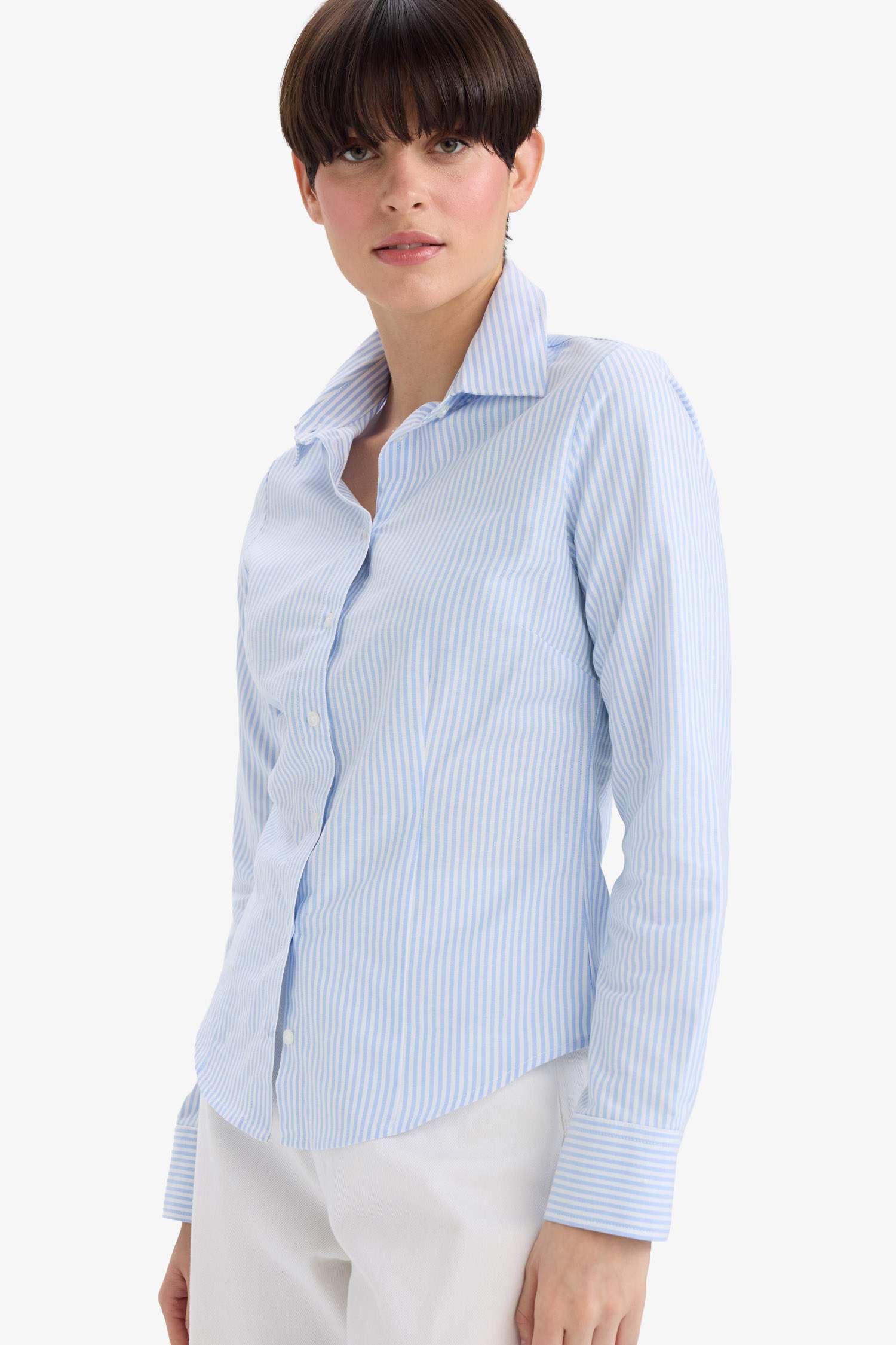 قميص ردن طويل أوكسفورد مخصر