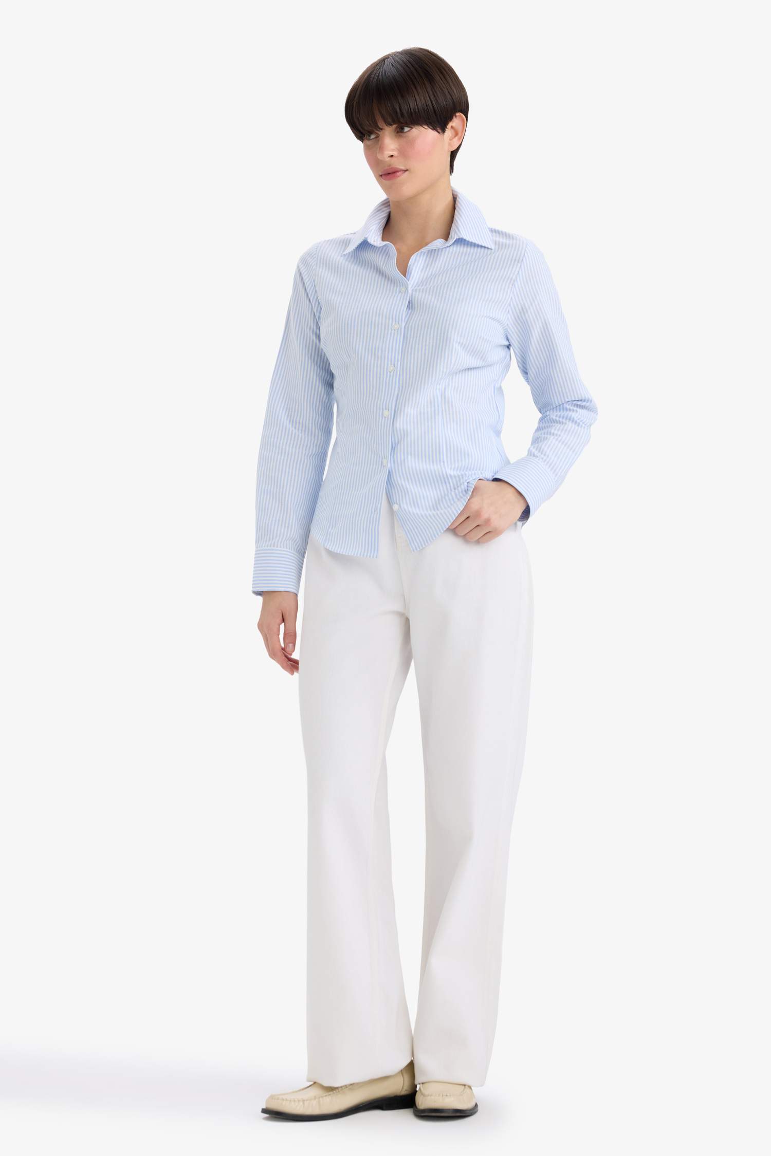 قميص ردن طويل أوكسفورد مخصر