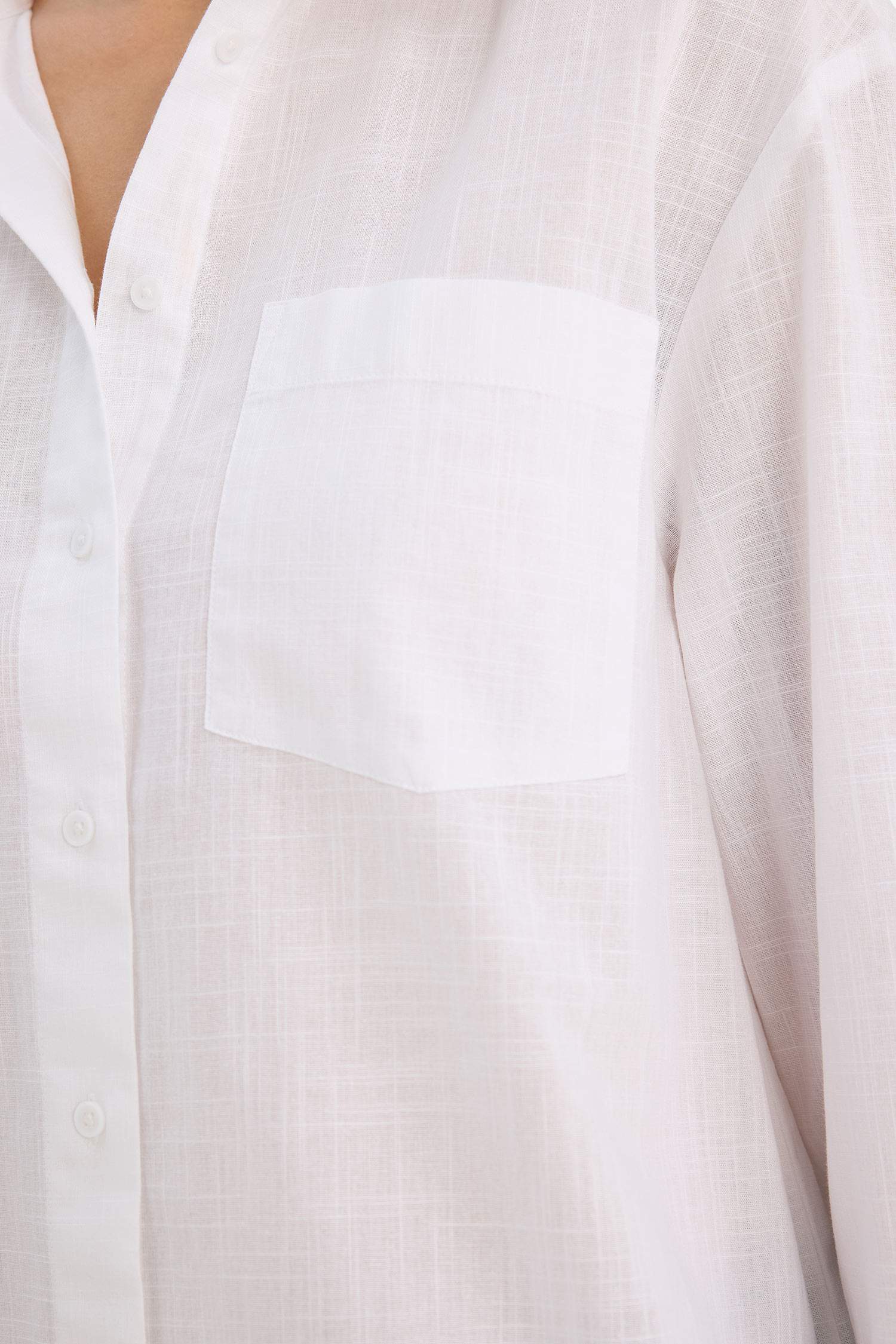 قميص كم طويل اوفر سايز برقبة قميص