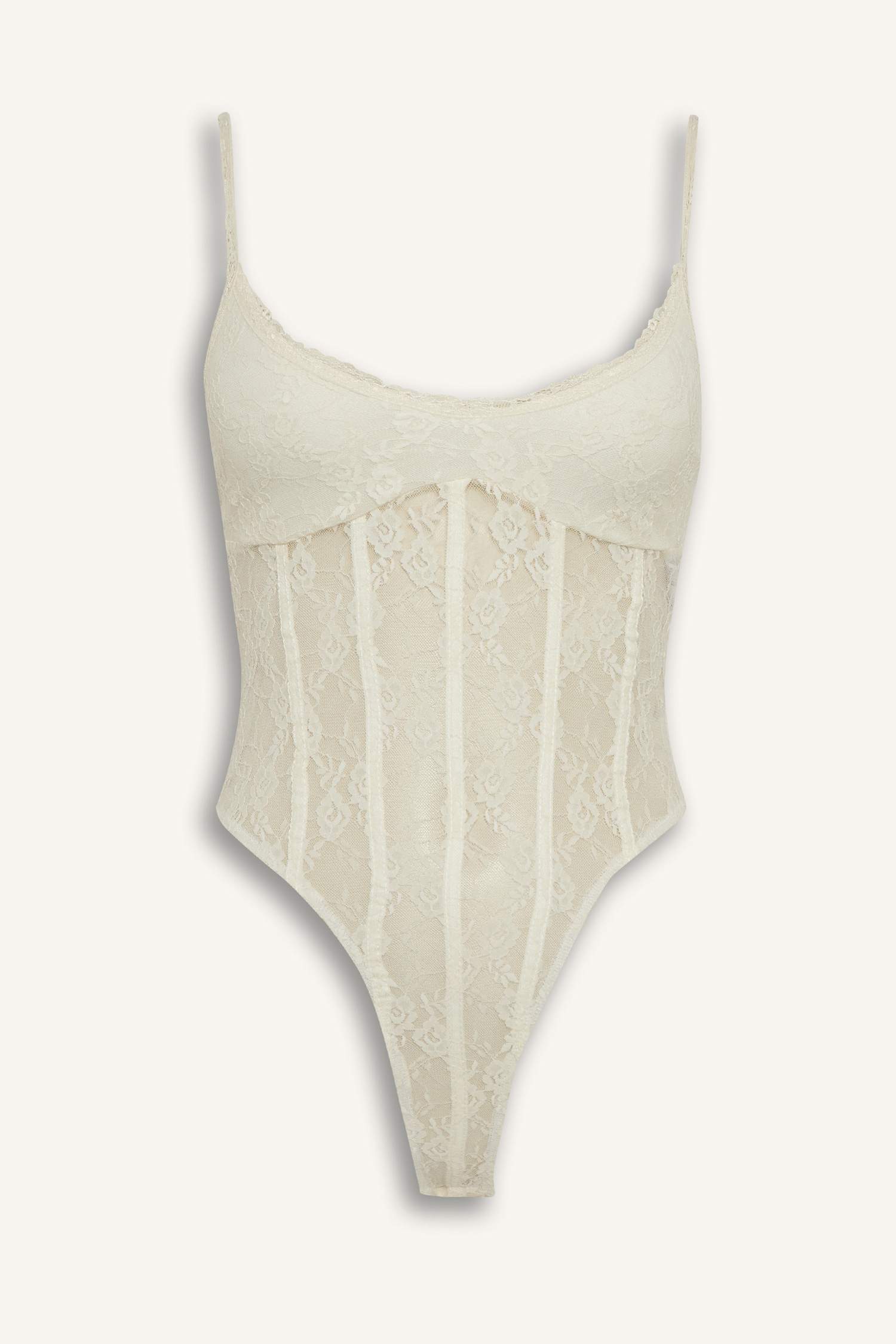 Lace Thin Strappy Bodysuit