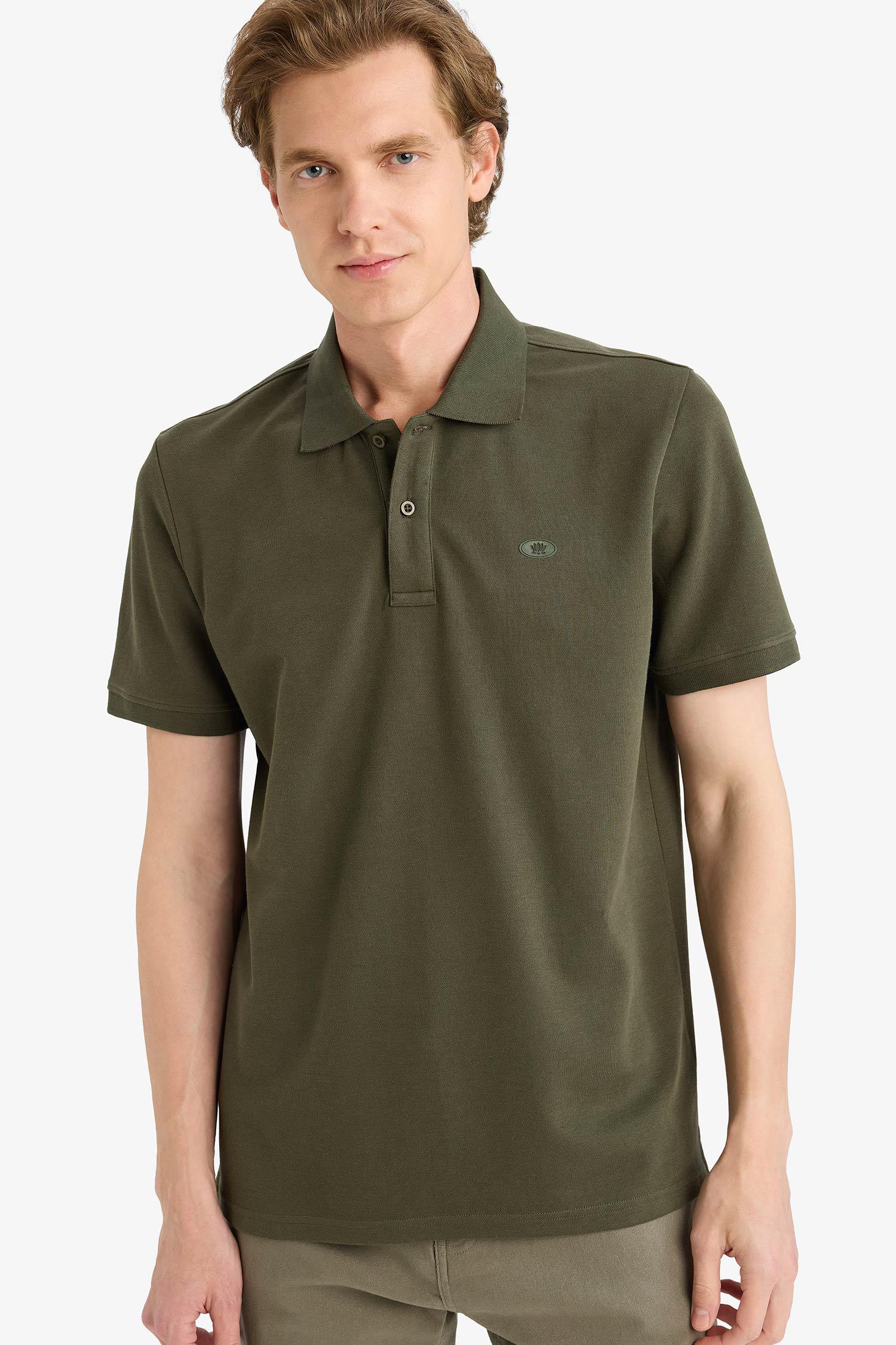 DeFacto Çabuk Kuruyan Pamuklu REGULAR FIT Nefes Alabilen Polo Tişört görsel 2