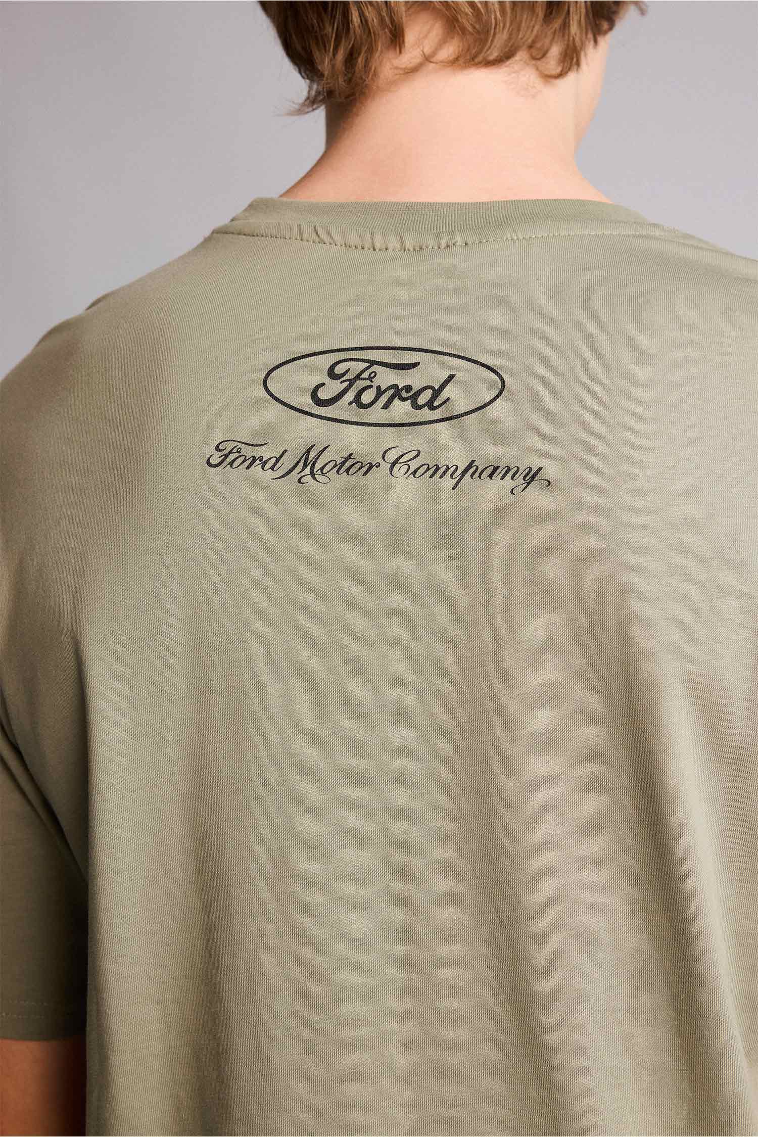 DeFacto %100 Pamuk Ford Motor Company Boxy Fıt Baskılı Tişört görsel 5
