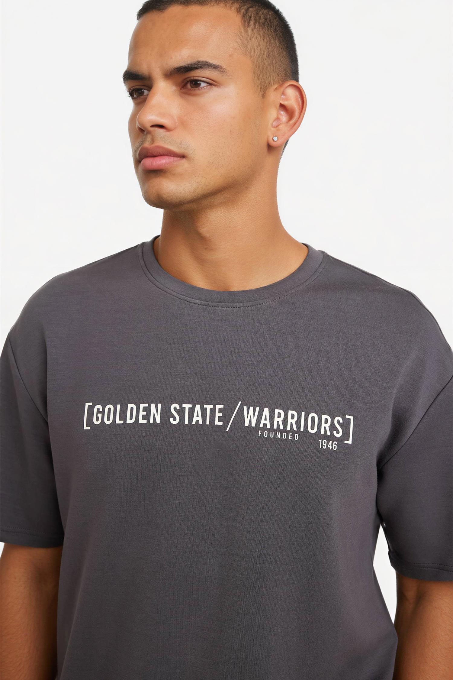 DeFacto Ultra Yumuşak Pamuklu NBA Golden State Warrıors Relax Fıt Bisiklet Yaka Kısa Kollu Tişört görsel 8