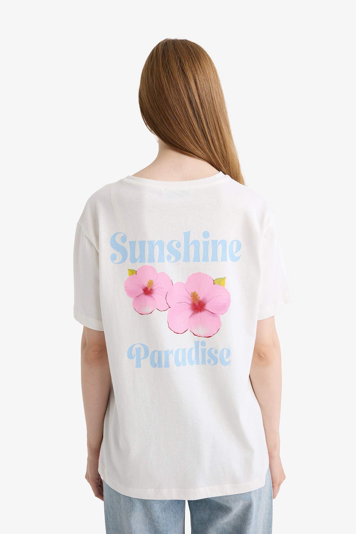 Regular Fit Crew Neck Floral Short Sleeve T-Shirt