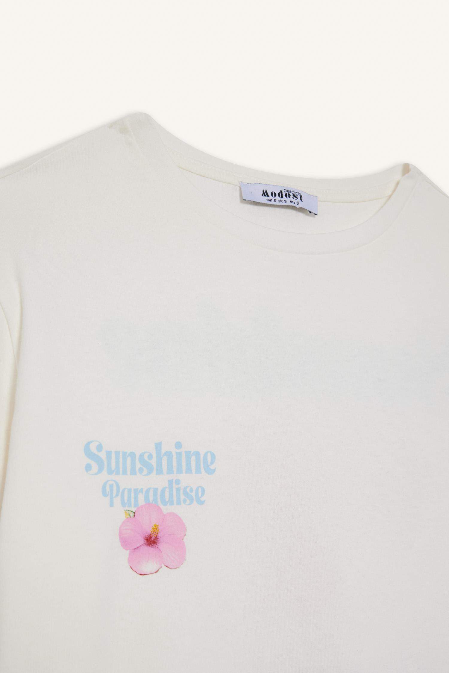 Regular Fit Crew Neck Floral Short Sleeve T-Shirt