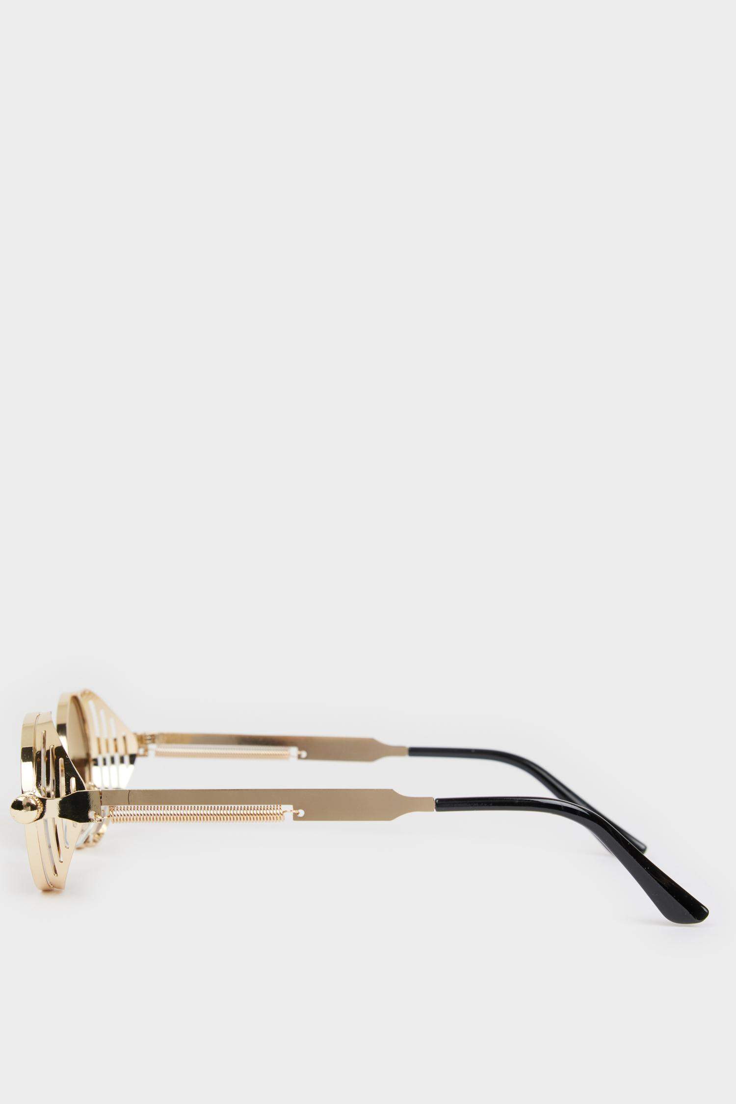 Kadın Metal Çerçeveli Yuvarlak Cam Güneş Gözlüğü