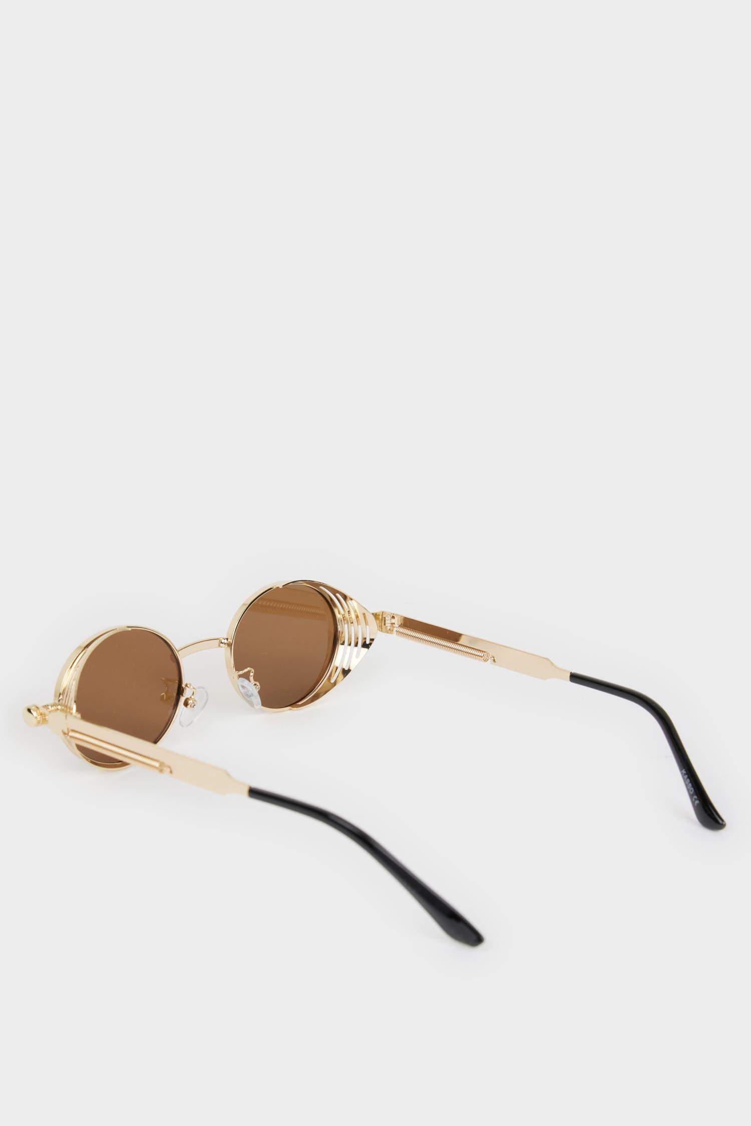 Kadın Metal Çerçeveli Yuvarlak Cam Güneş Gözlüğü