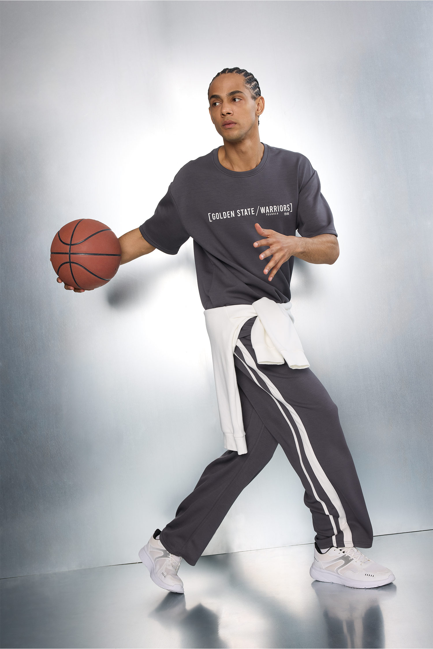 DeFacto Ultra Yumuşak NBA Golden State Warrıors Standart Fıt Modal Jogger görsel 2