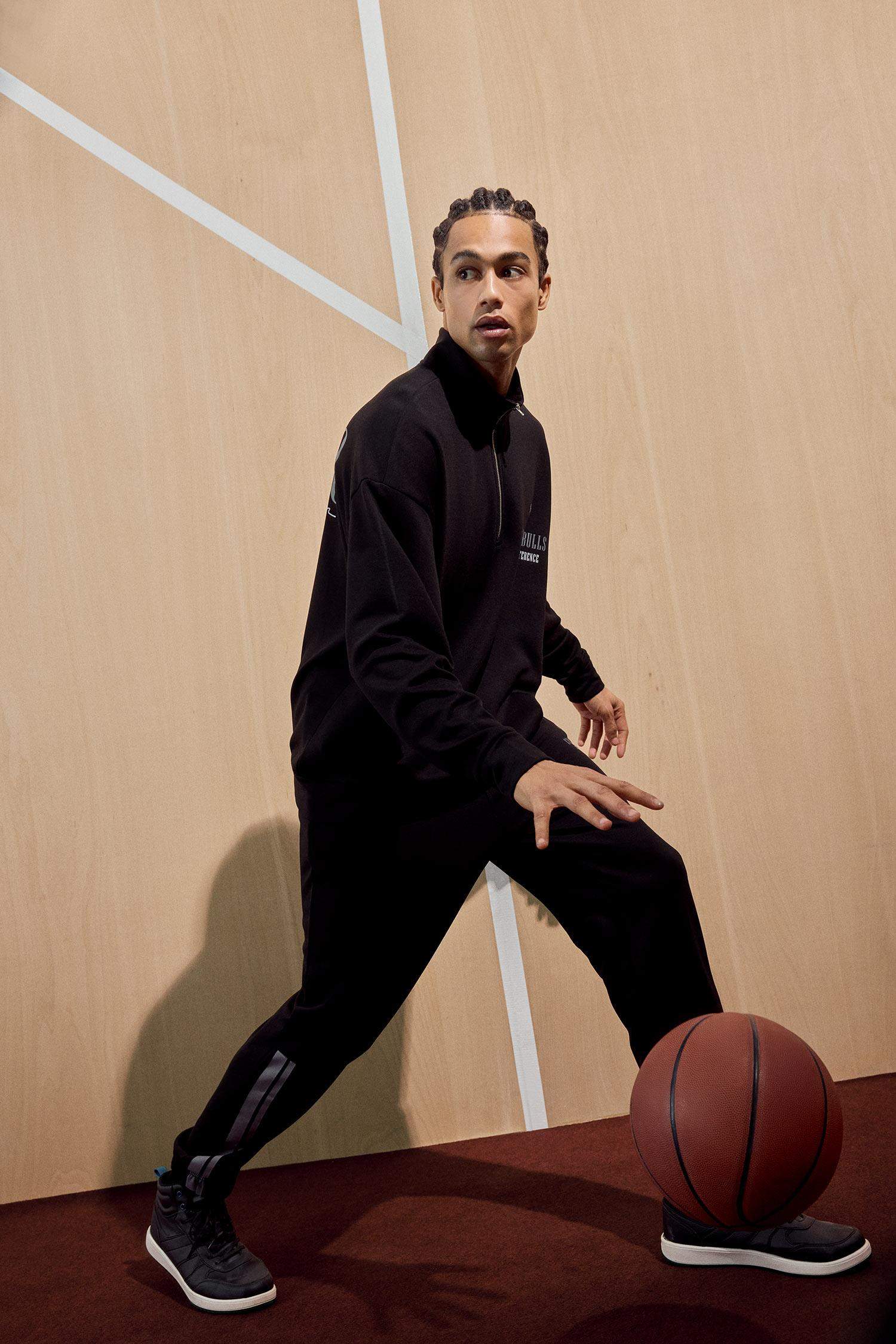 NBA Chicago Bulls Oversize Geniş Kalıp Dik Yaka Fermuarlı Sweatshirt