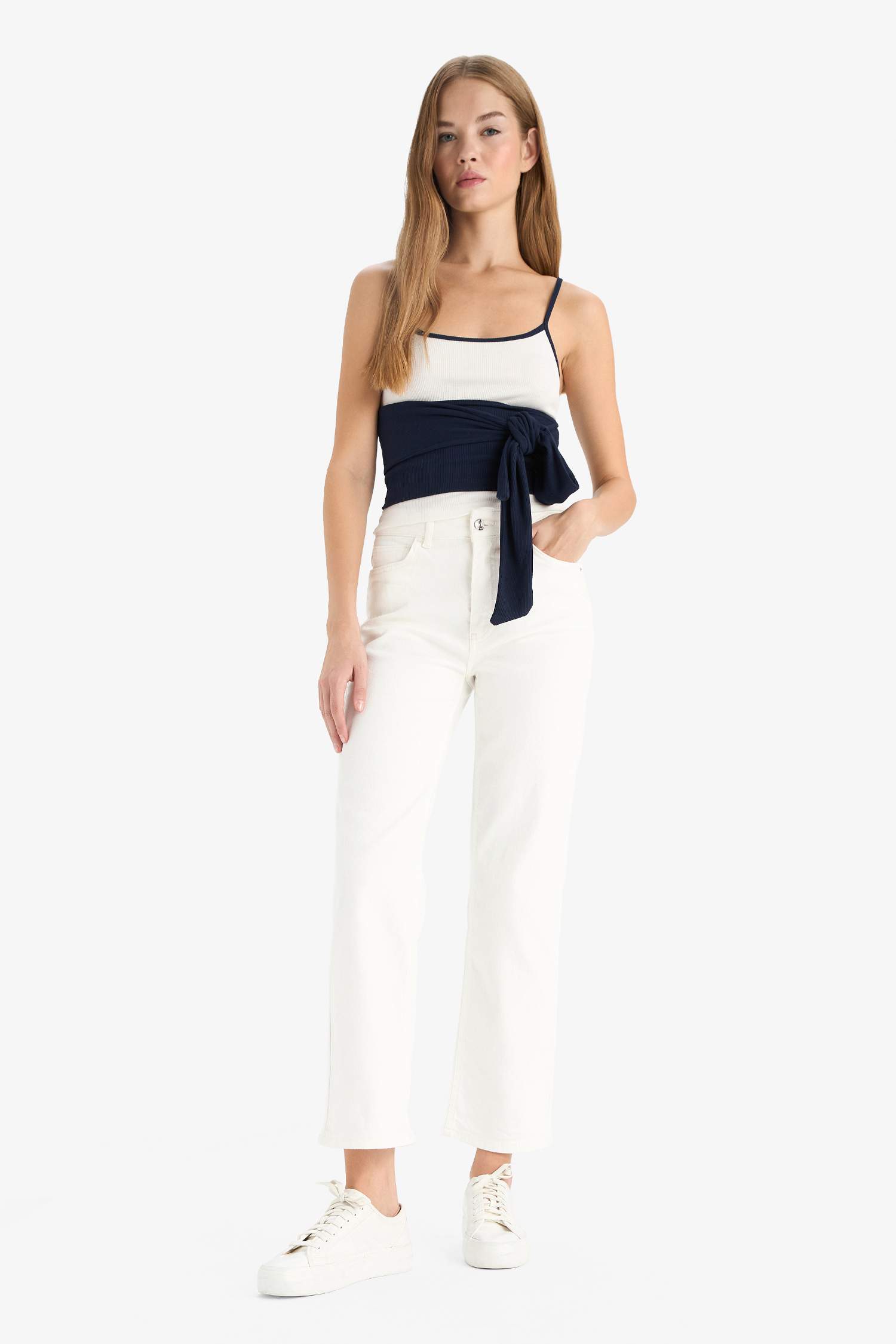 Waisted Camisole Belted Tank Top