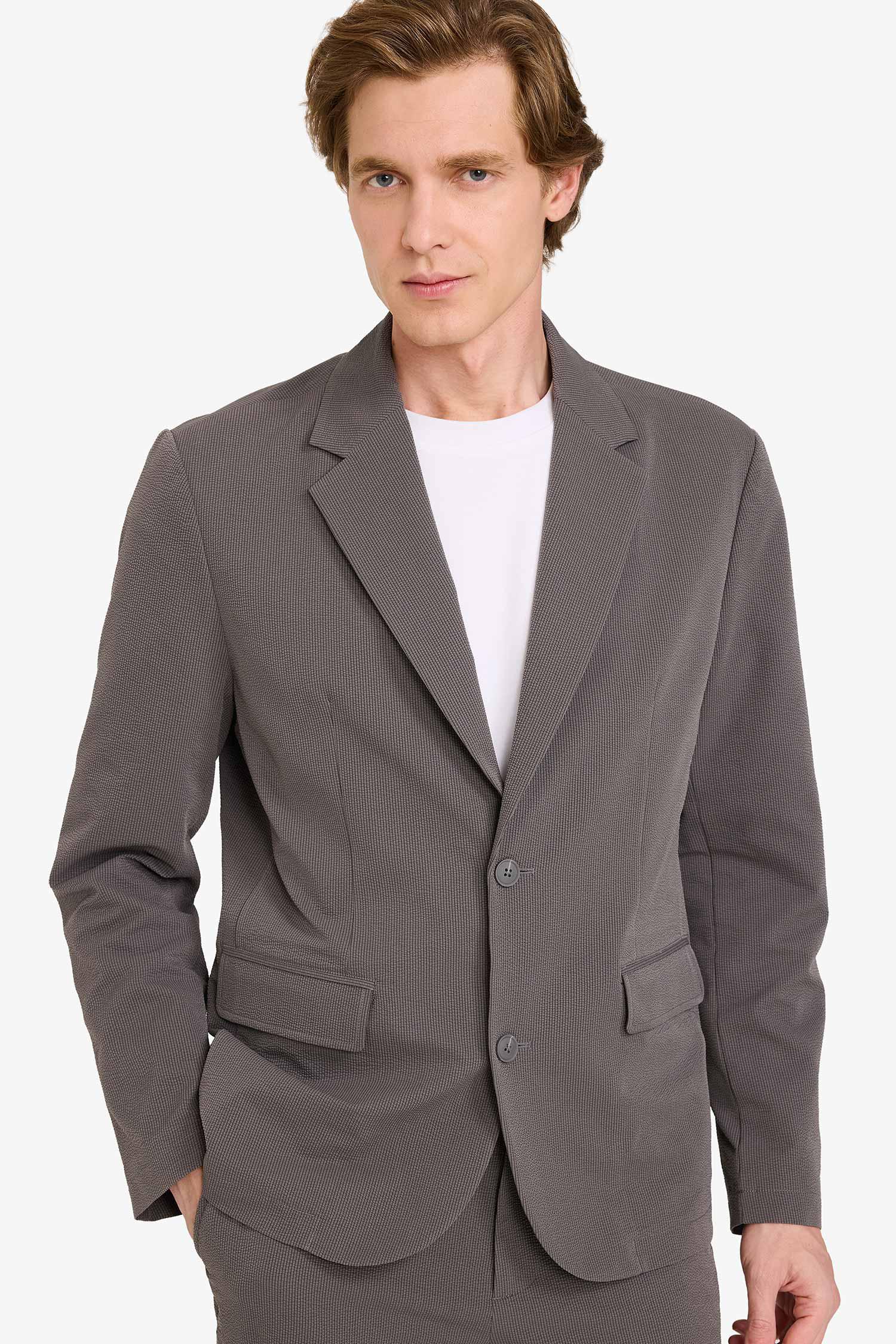 DeFacto Modern Fıt Krinkıl Blazer Ceket görsel 4
