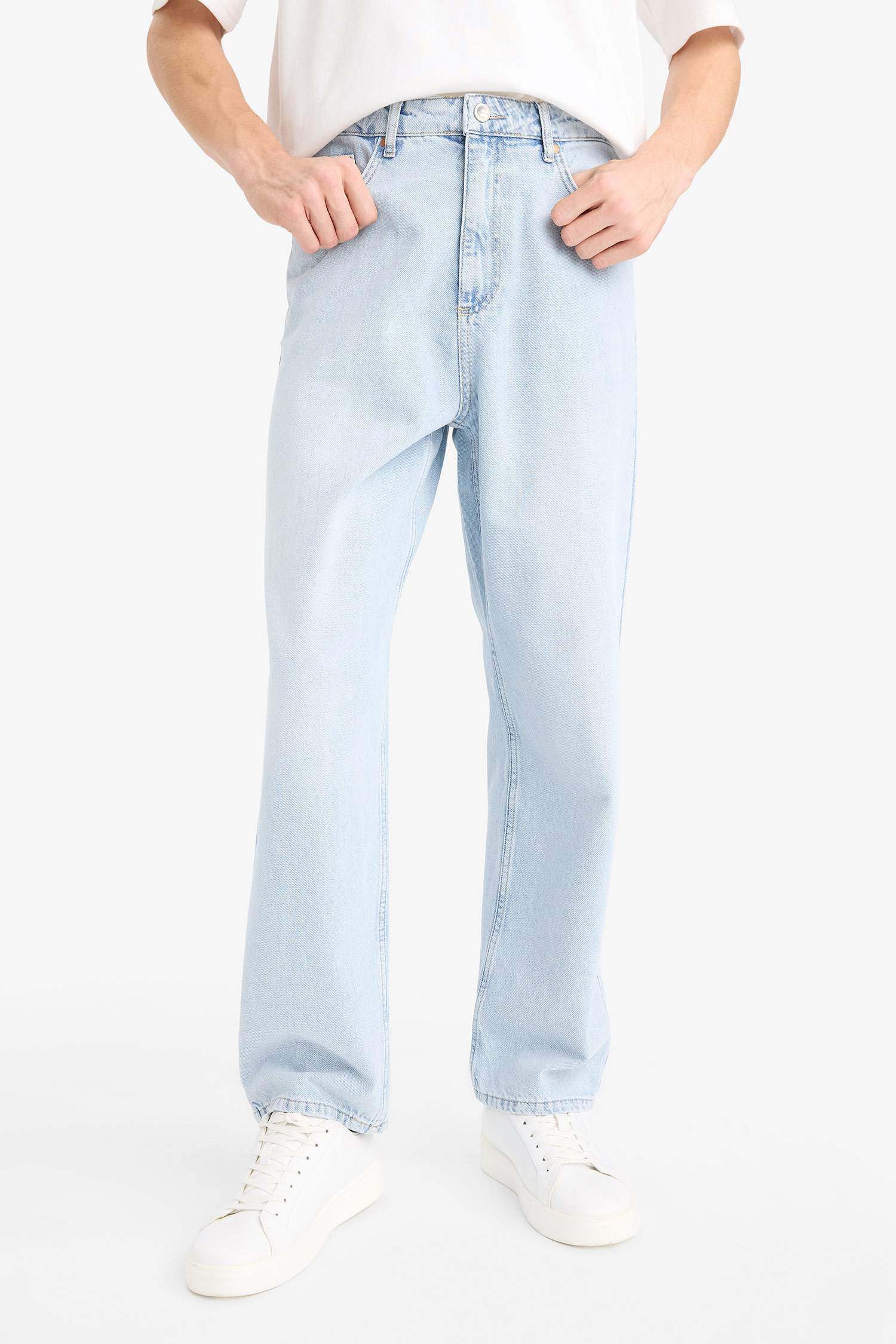 Baggy Fit Geniş Kalıp Geniş Paça Jean Yıkamalı Pantolon