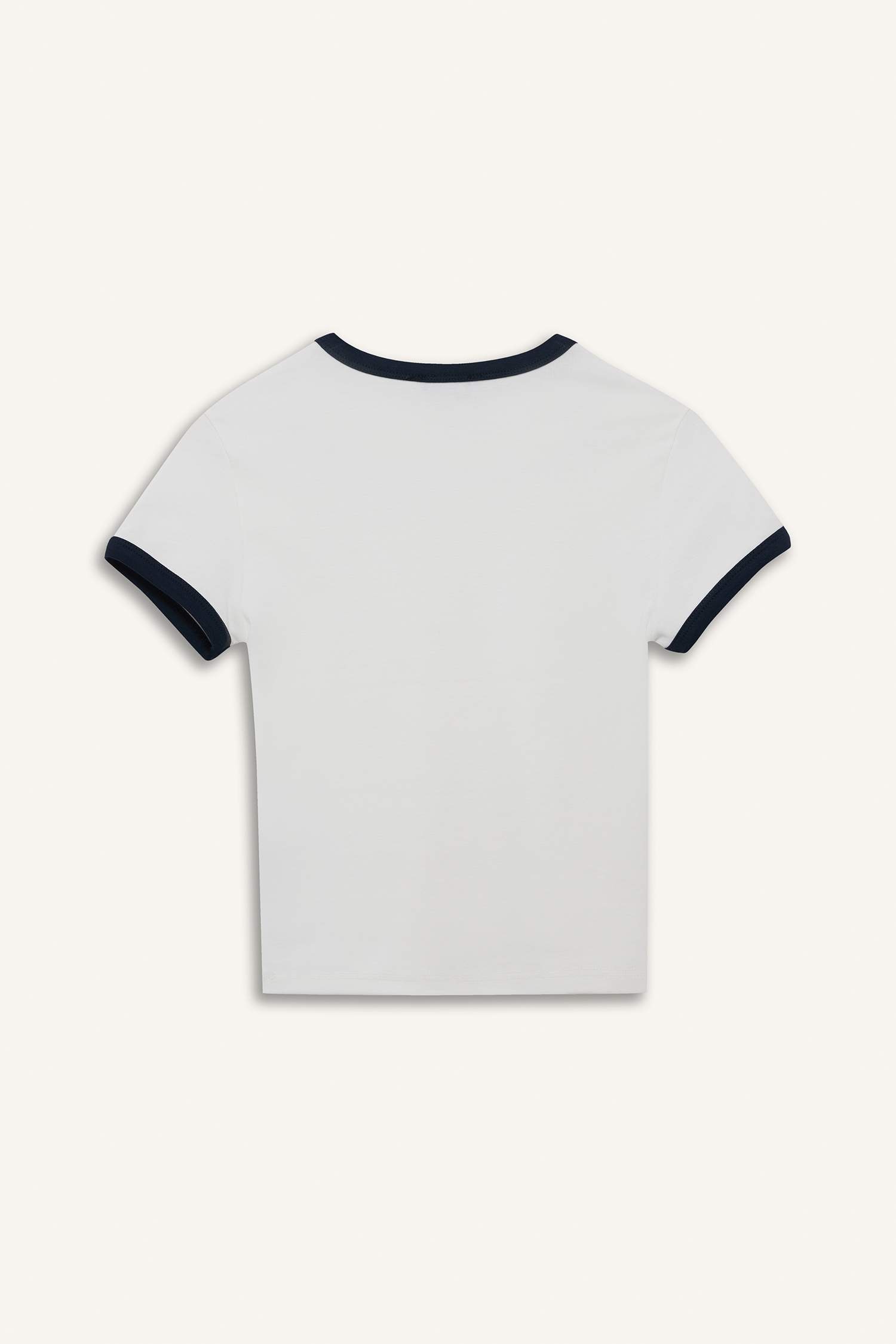 Fitted Crew Neck Ribbed Short Sleeve T-Shirt