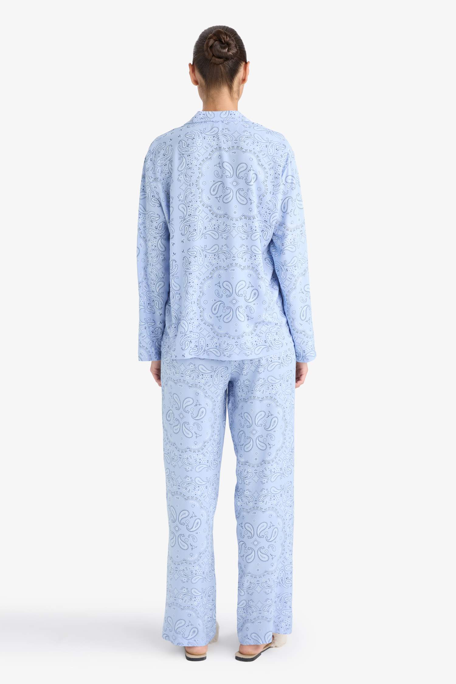 Fall in Love Regular Fit Patterned Top Bottoms 2 Piece Pajama Set