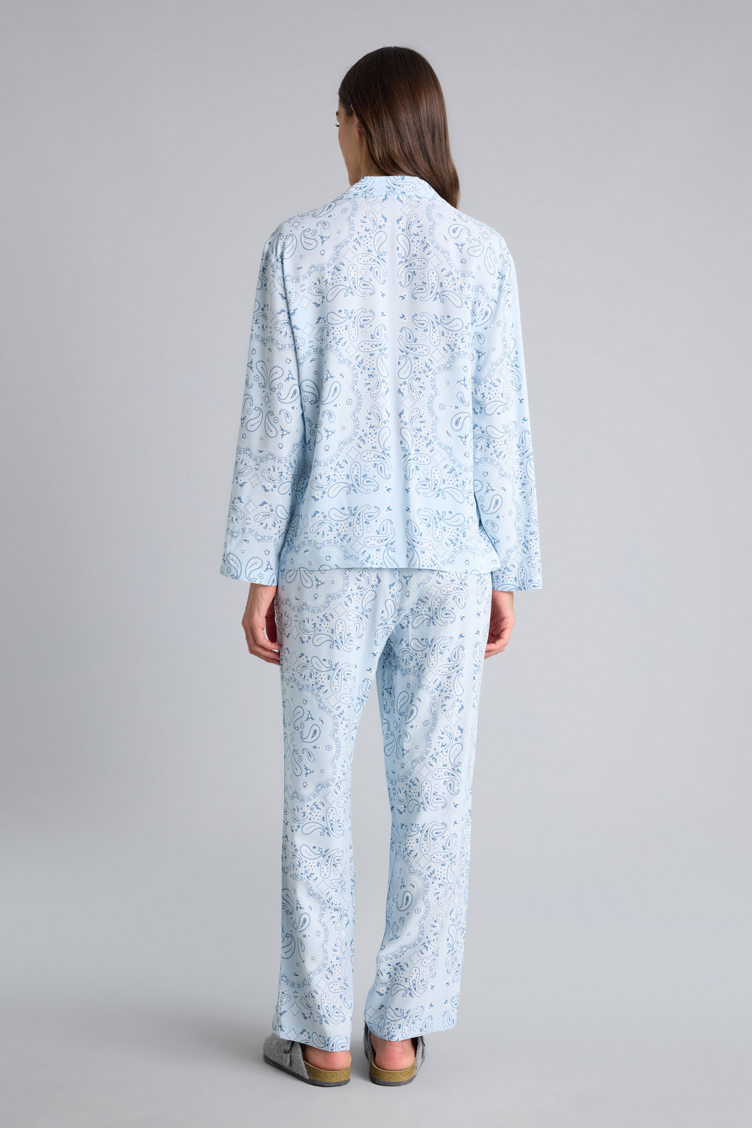 DeFacto Regular Fit Desenli Uzun Kollu Üst Uzun Alt Pijama Takımı görsel 7