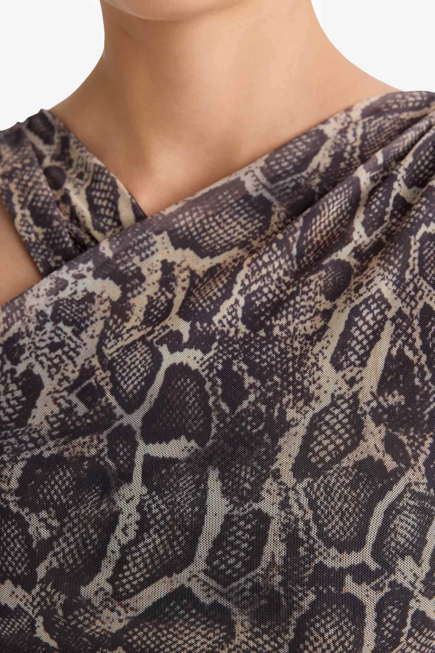 Animal Tulle Halter Collar Tank Top