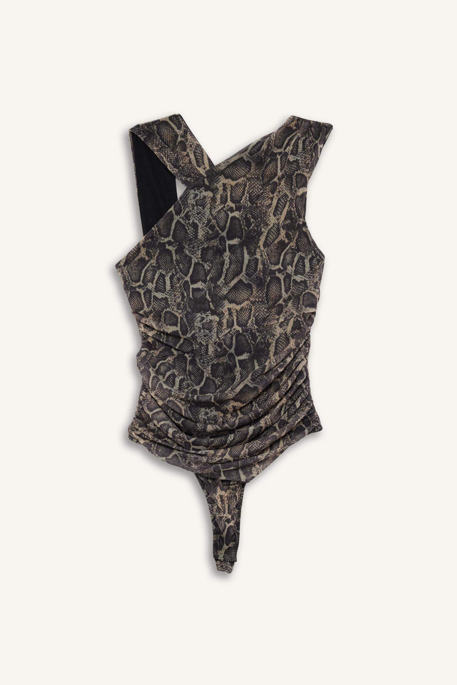 Animal Tulle Halter Collar Tank Top