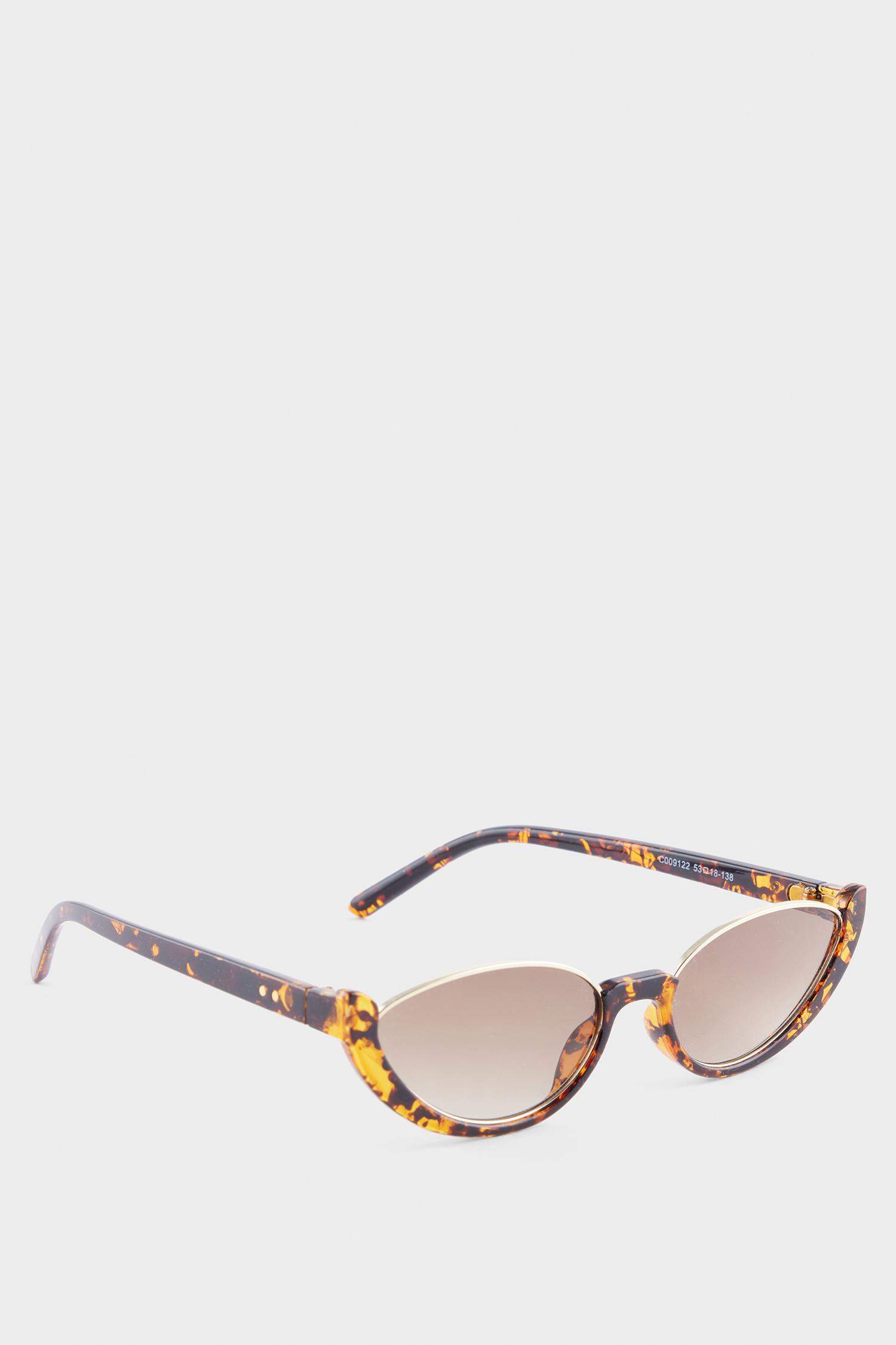 DCEY x DeFacto Kadın Kedi Gözü Formunda Leopar Güneş Gözlüğü