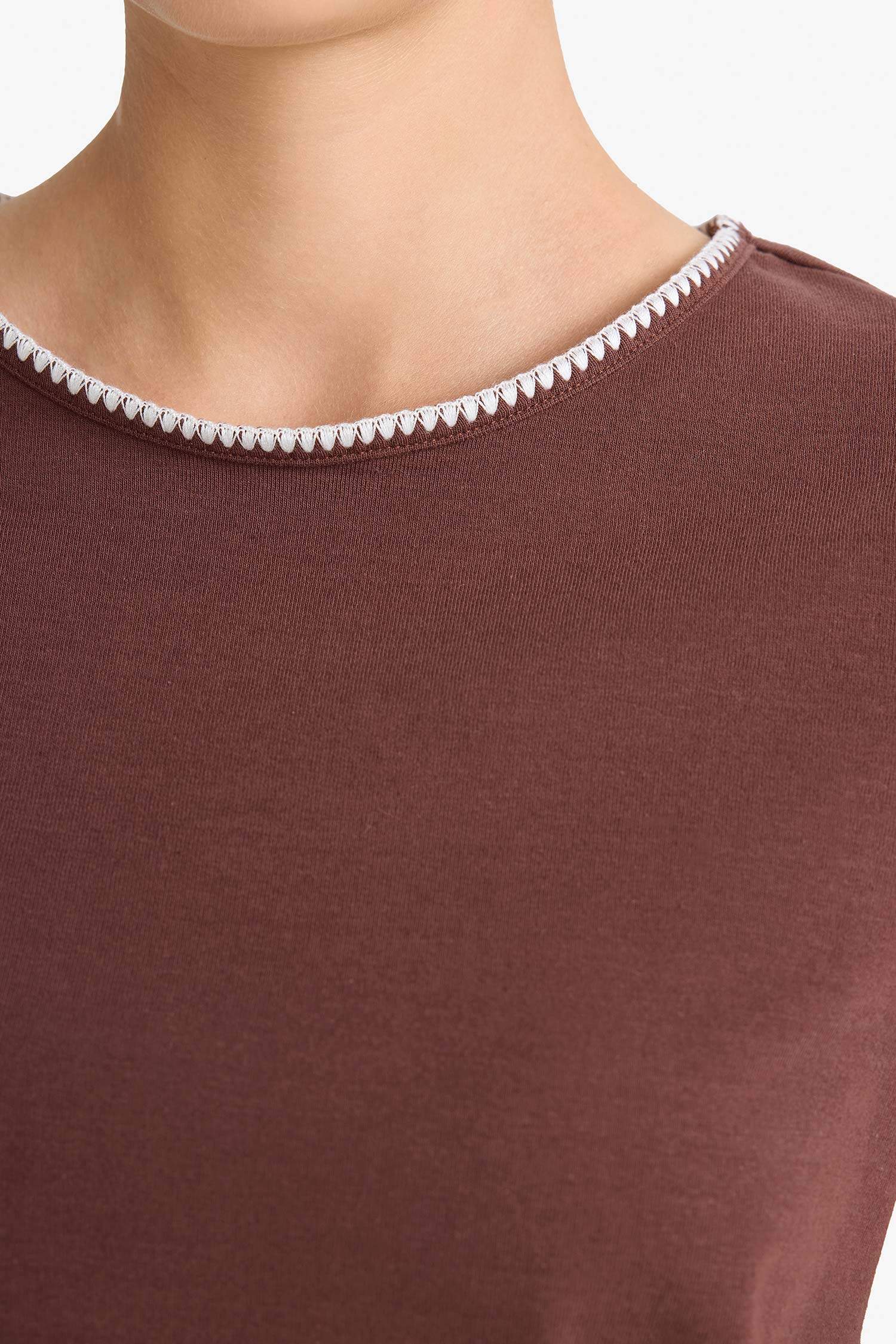 Regular Fit Crew Neck Ribbed T-Shirt