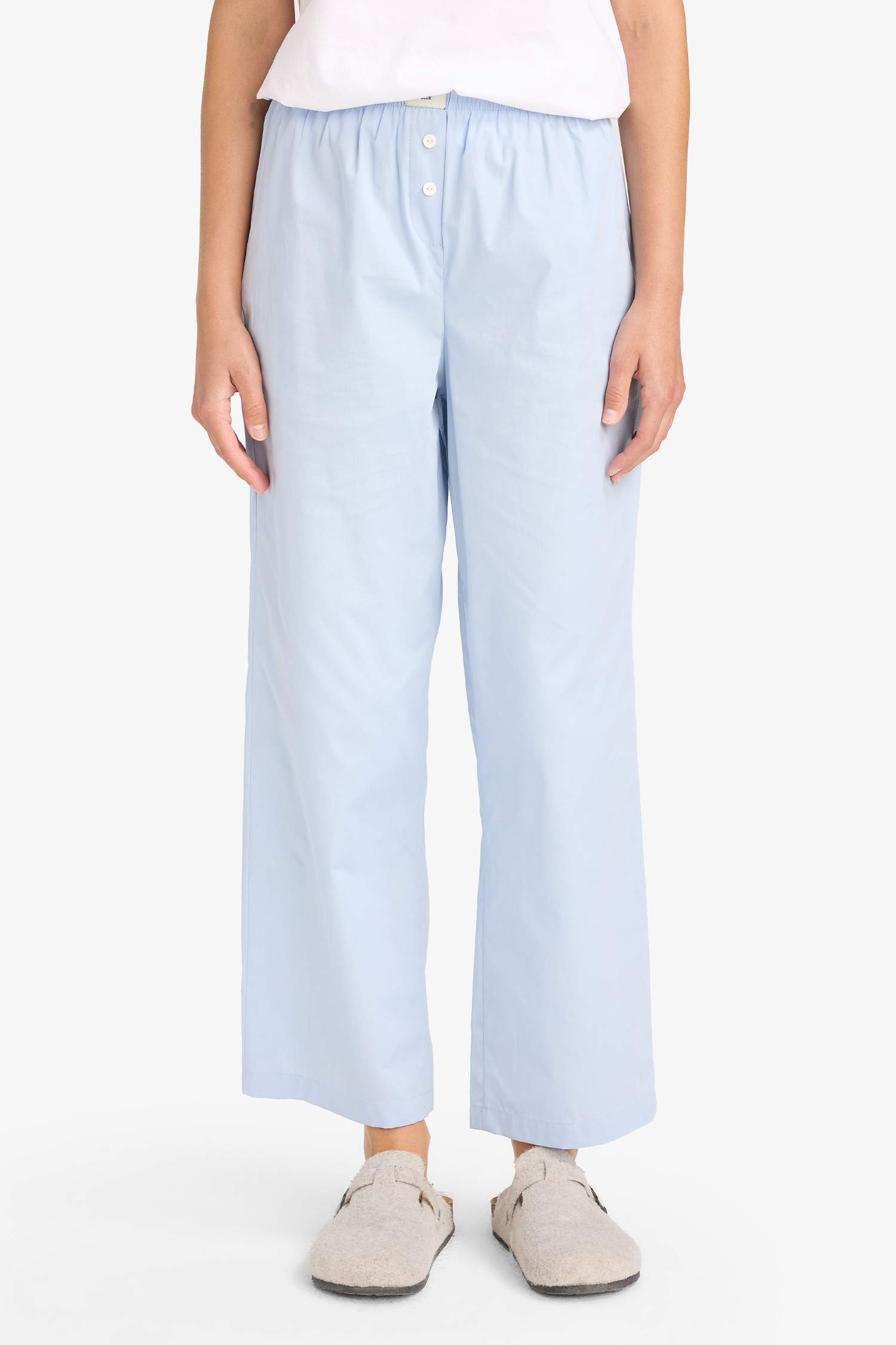 Regular Fit 2'li Poplin Uzun Pijama Altı