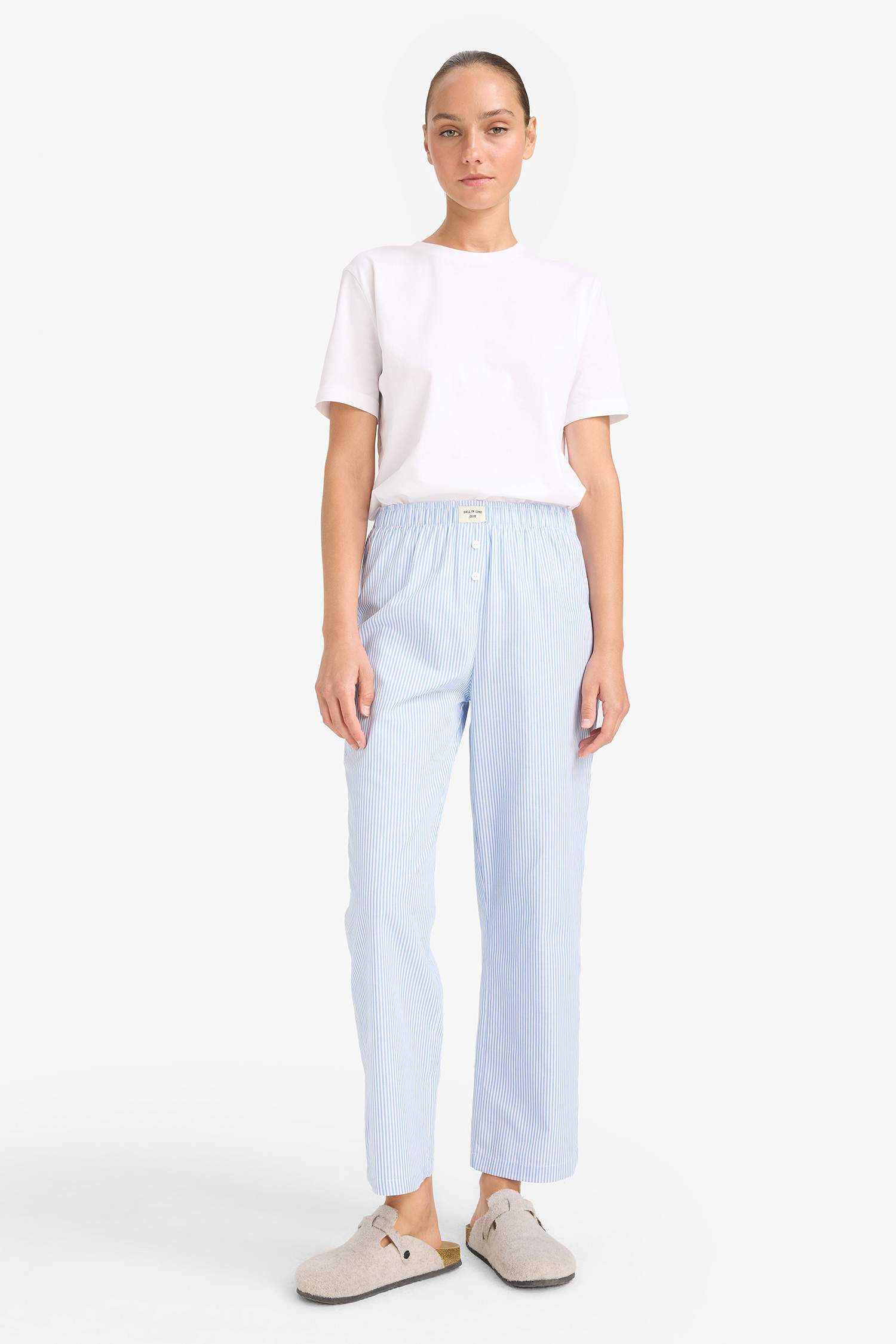 Regular Fit 2'li Poplin Uzun Pijama Altı