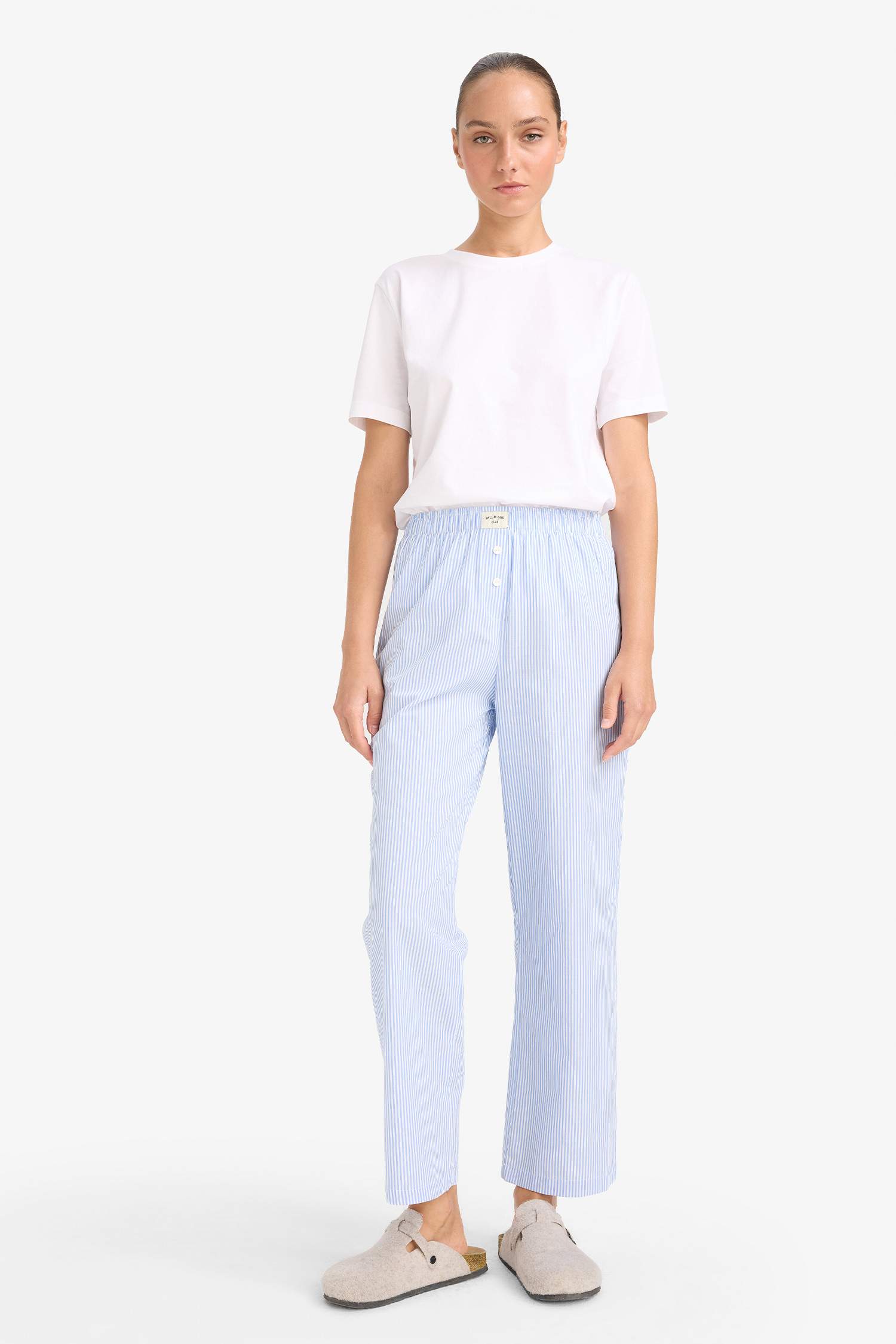 Regular Fit 2'li Poplin Uzun Pijama Altı