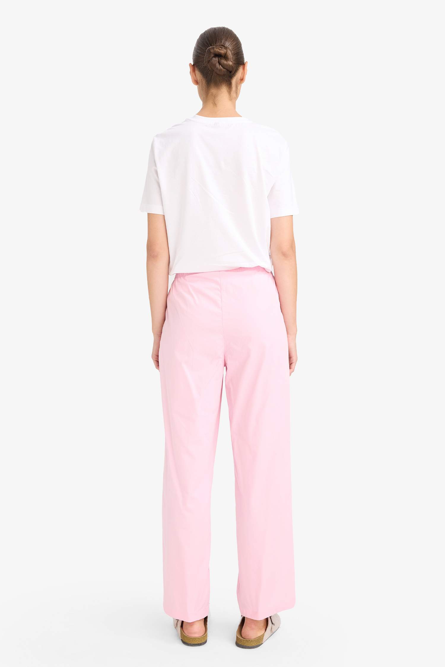 Regular Fit Uzun Poplin Pijama Altı