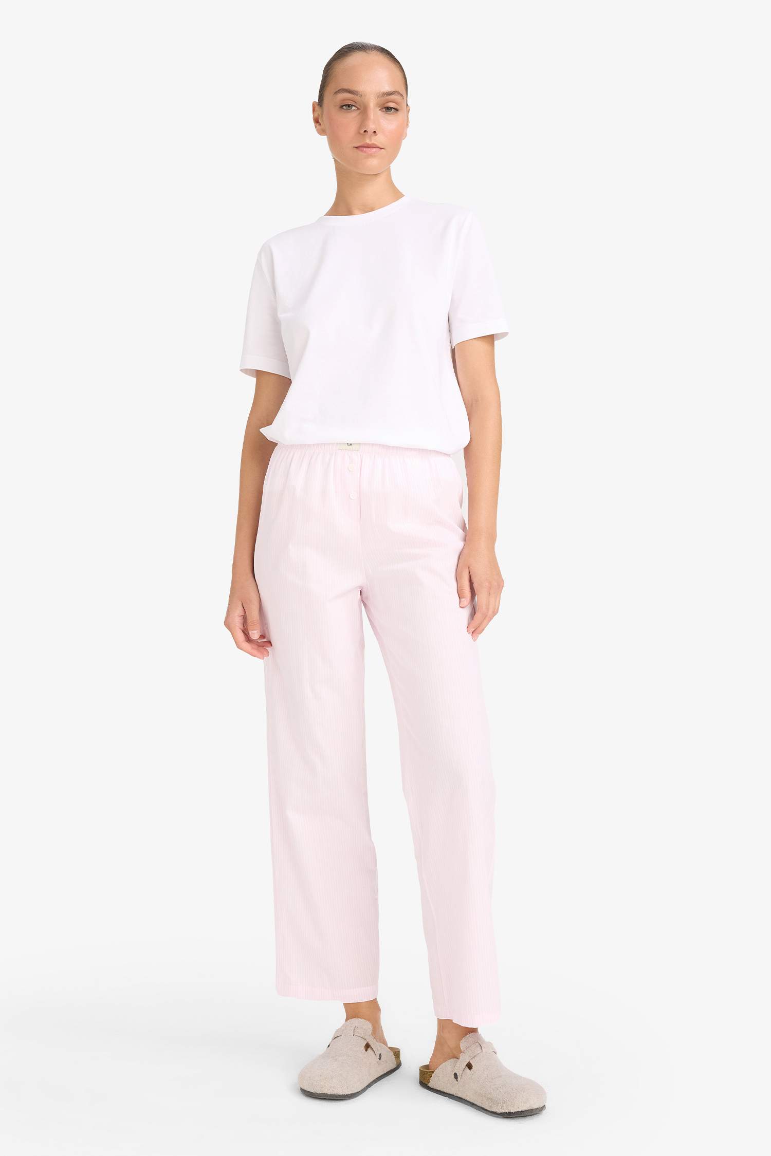 Regular Fit Uzun Poplin Pijama Altı