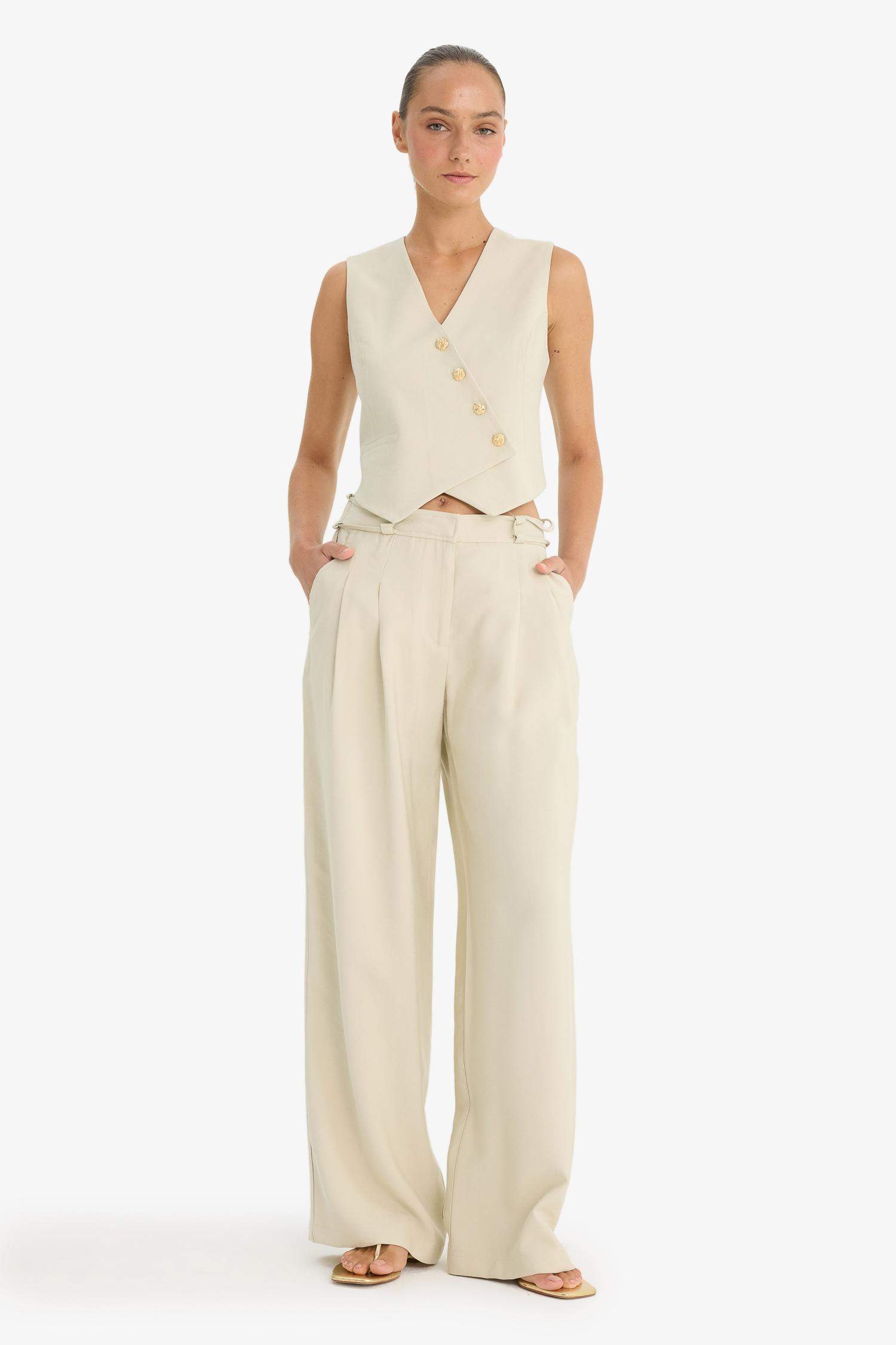 Wide Leg Long Length Tencel Trousers