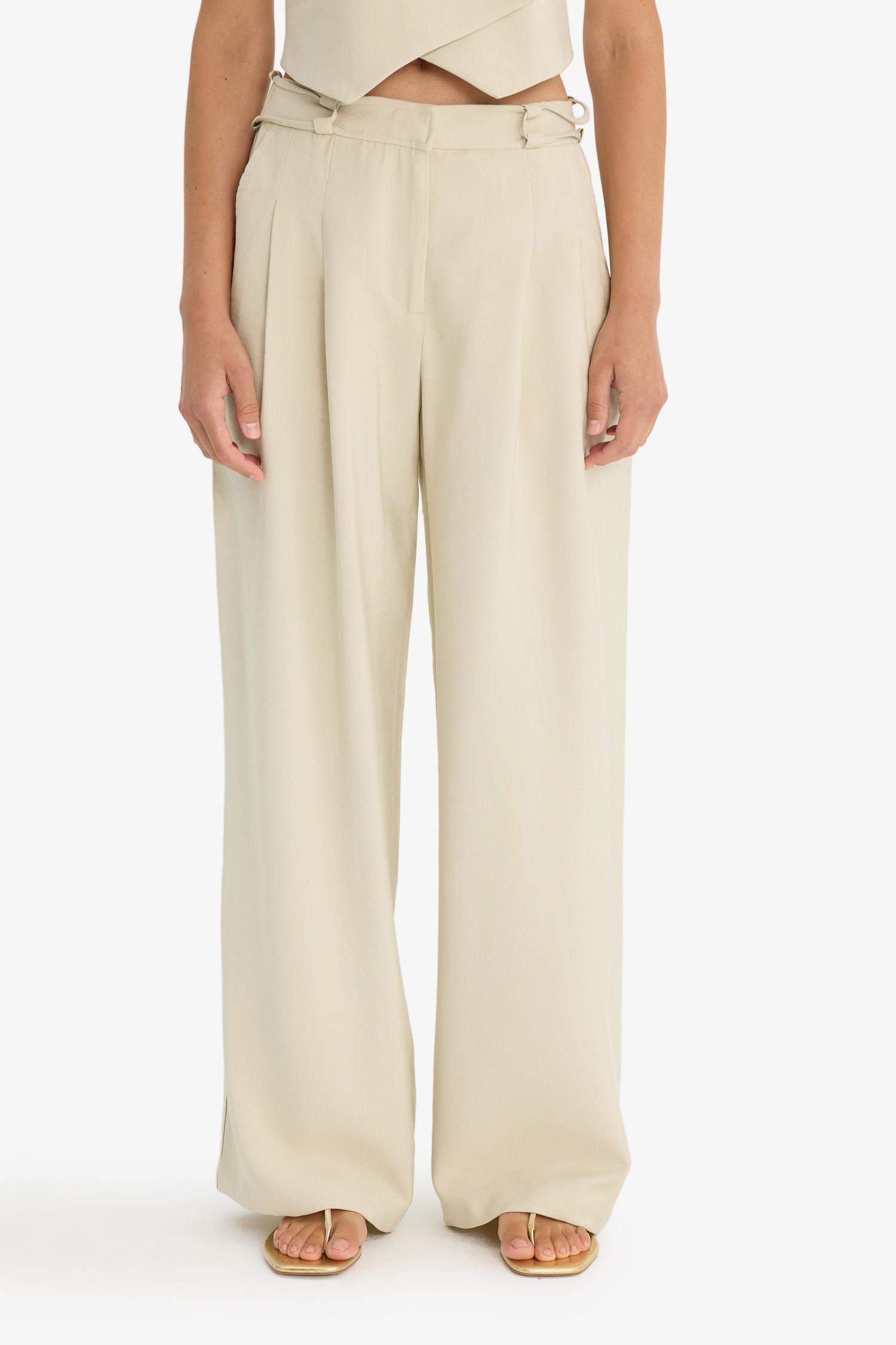 Wide Leg Long Length Tencel Trousers