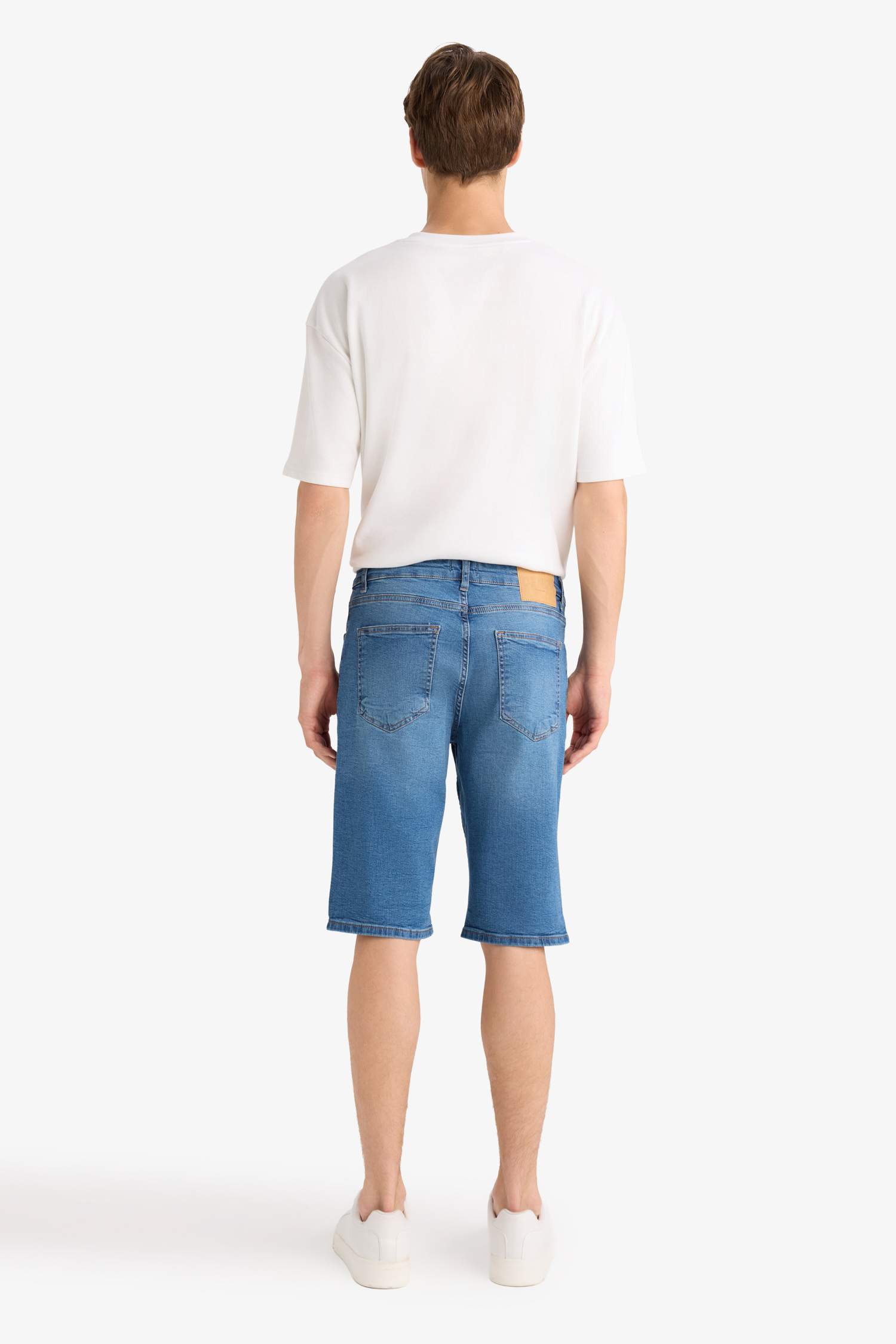 Regular Fit Denim Bermuda