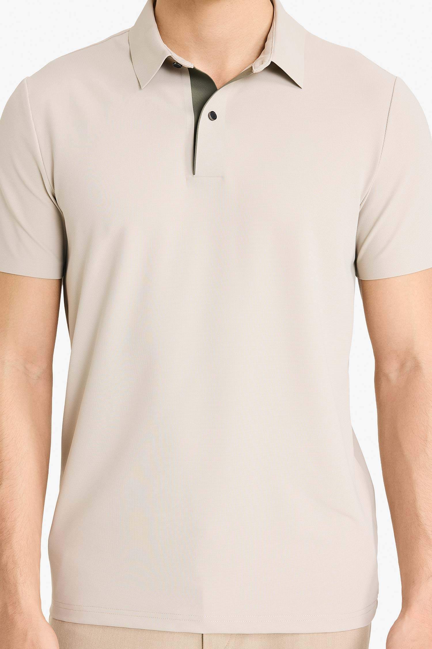 Slim Fit поло жағалы қысқа жеңді поло футболка