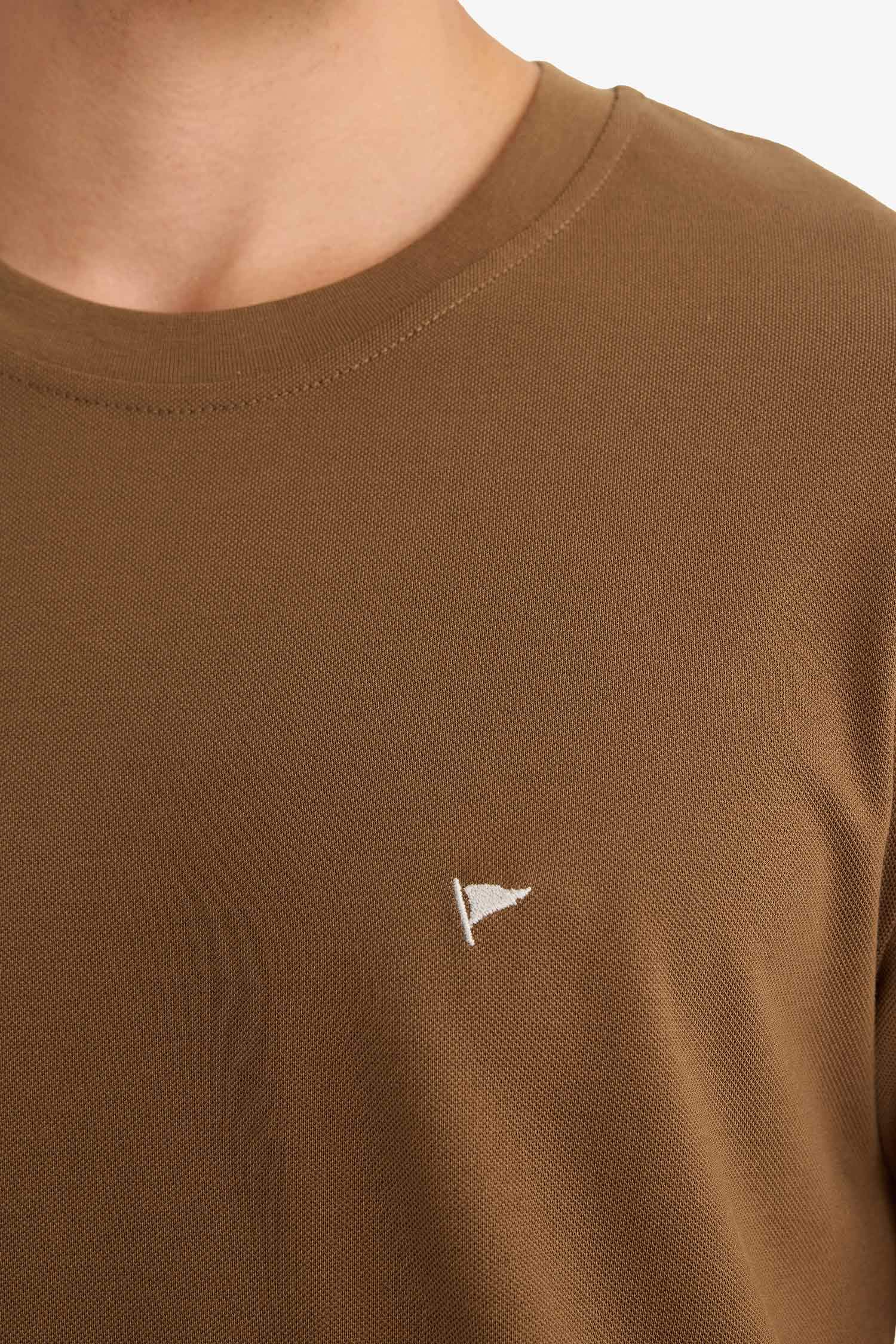 Bisiklet Yaka Pike Kısa Kollu Tişört