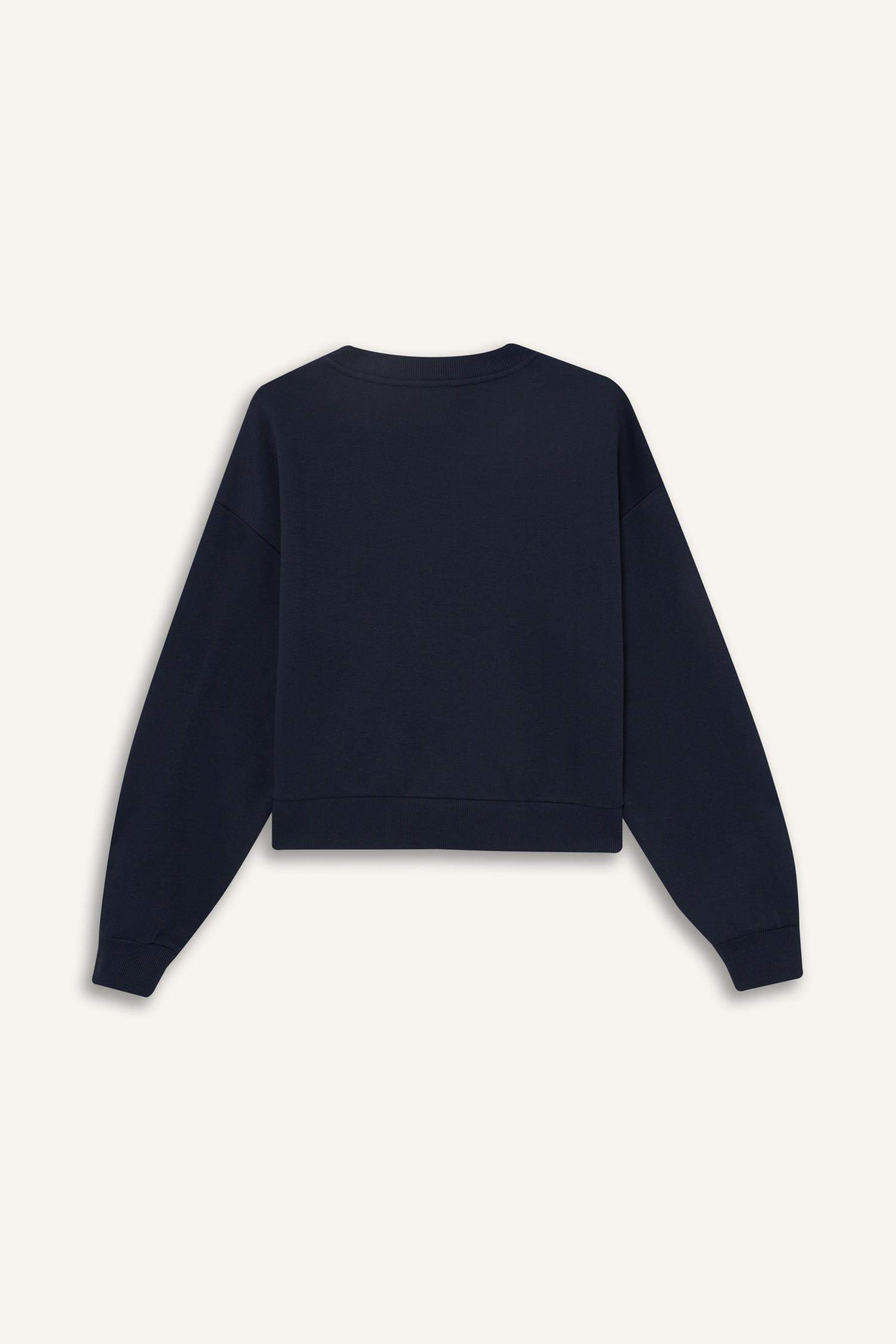 Sweatshirt imprimé à col en V Coupe ample