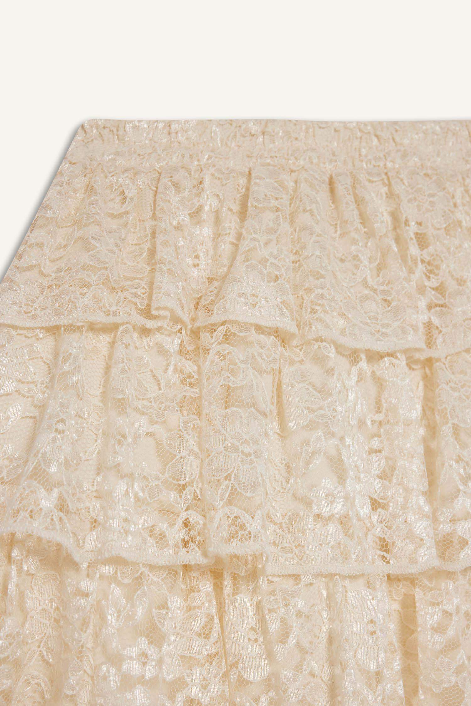 Kız Çocuk Fırfır Detaylı Katlı Etek 