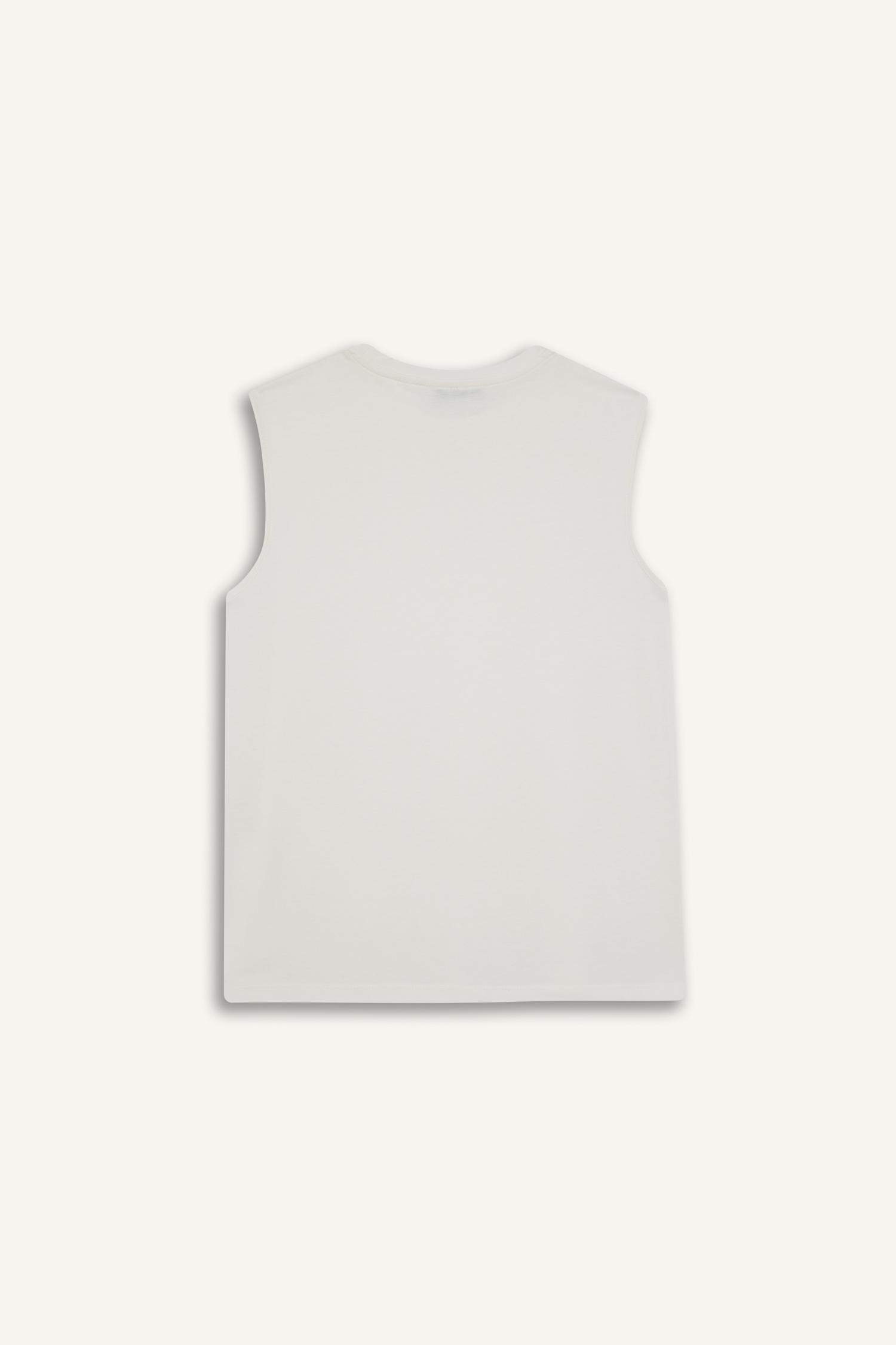 بلوزة كت بيزك سادة قصة عادية بياقة مستديرة