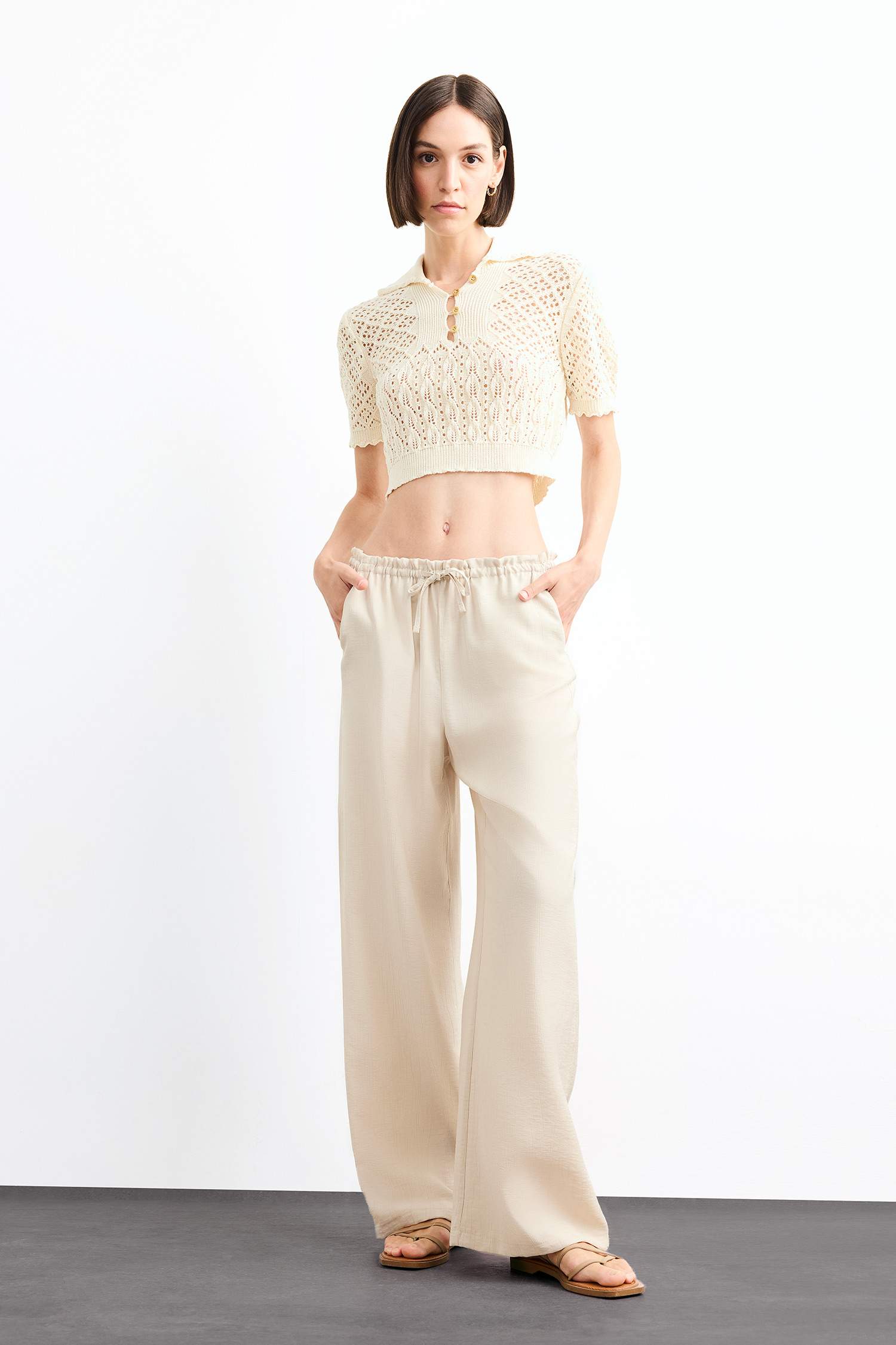 بلوزة تريكو كروشيه نص ردن بياخة V