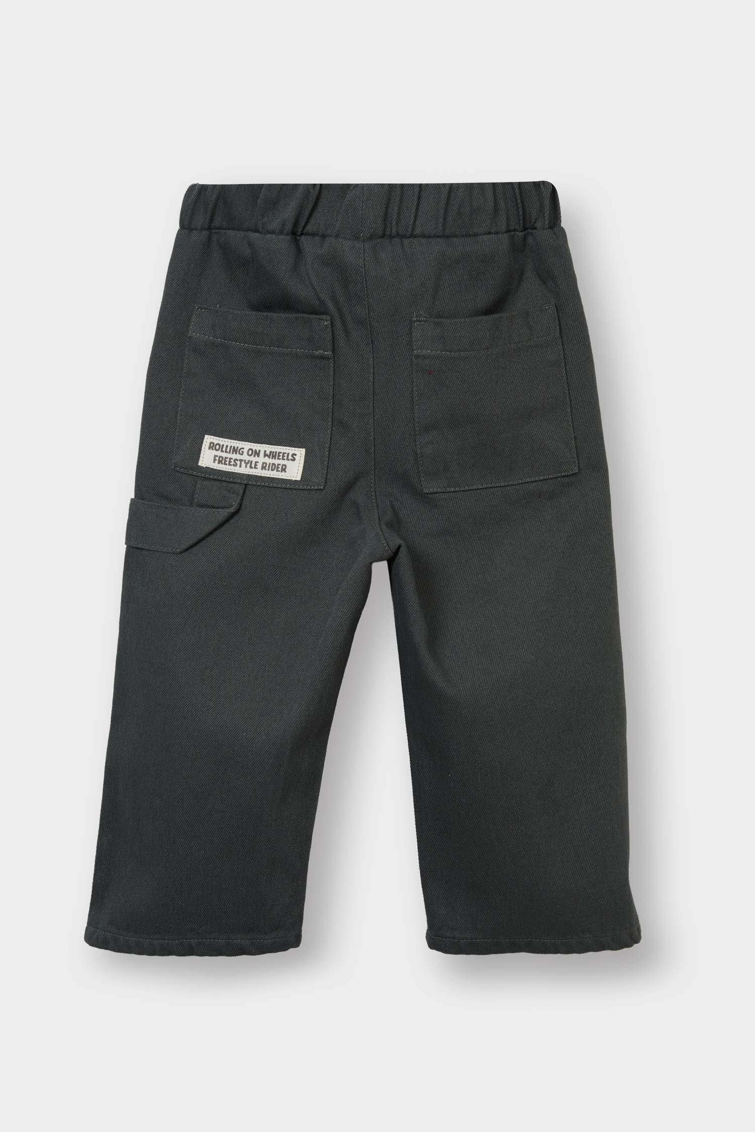 Baby Boy Label Printed Gabardine Trousers