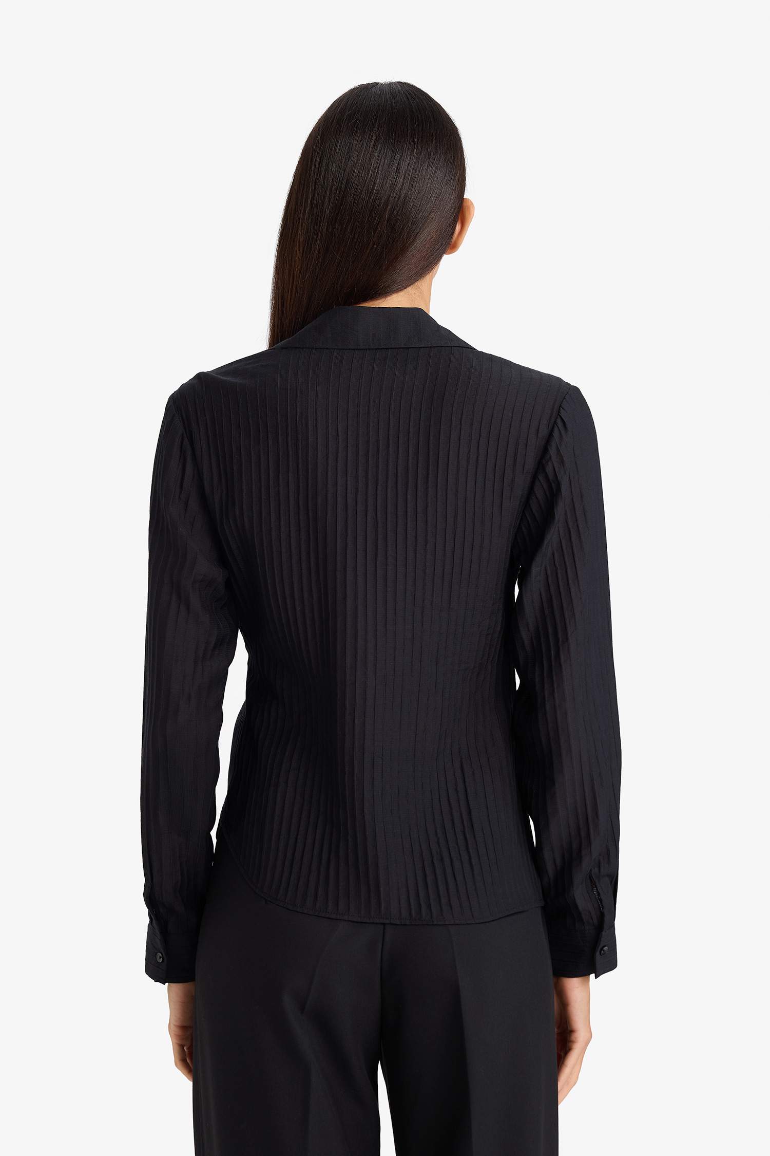 Фактурная блузка Regular Fit с длинным рукавом