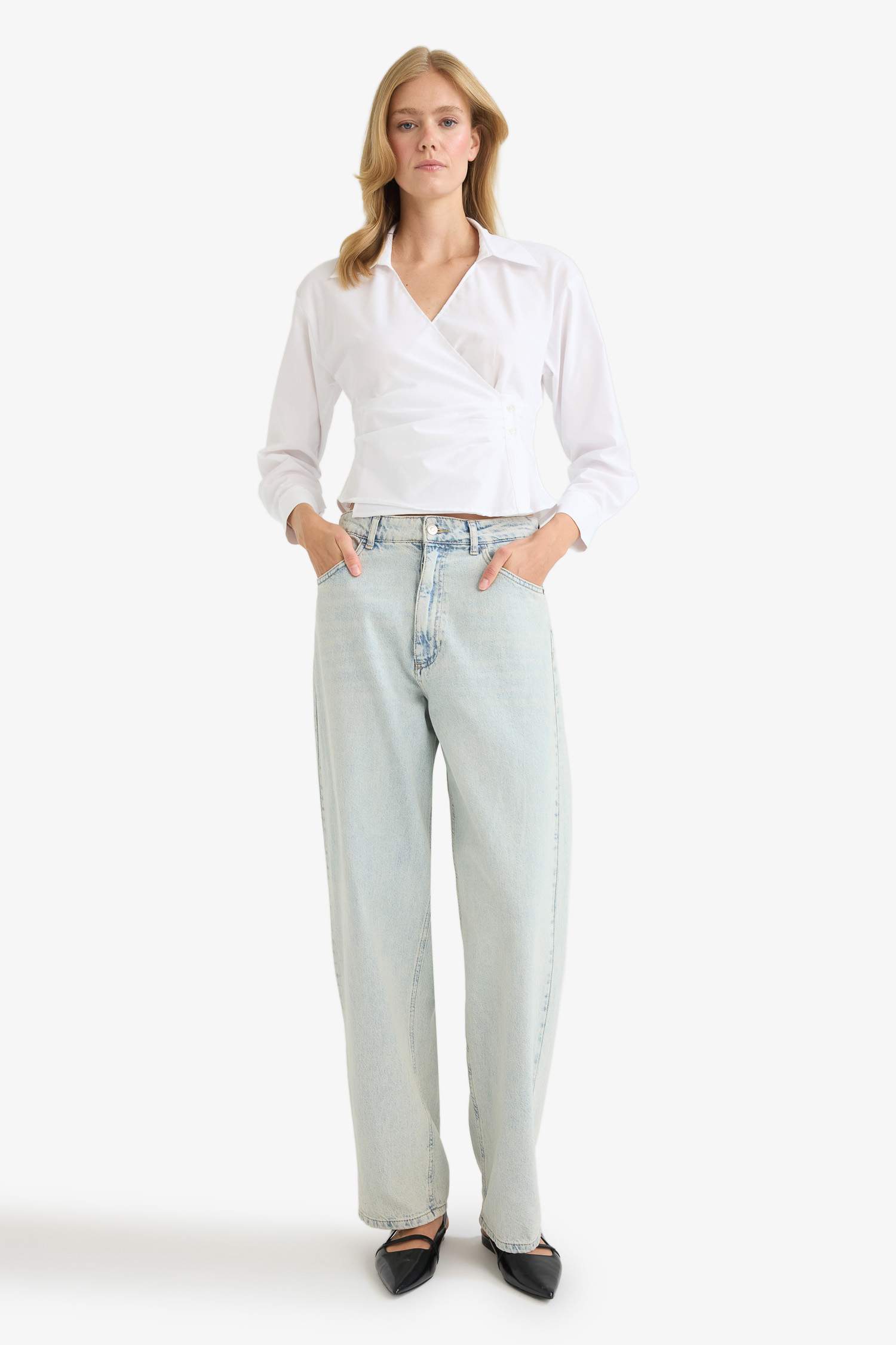 Fitted Poplin Long Sleeve Shirt