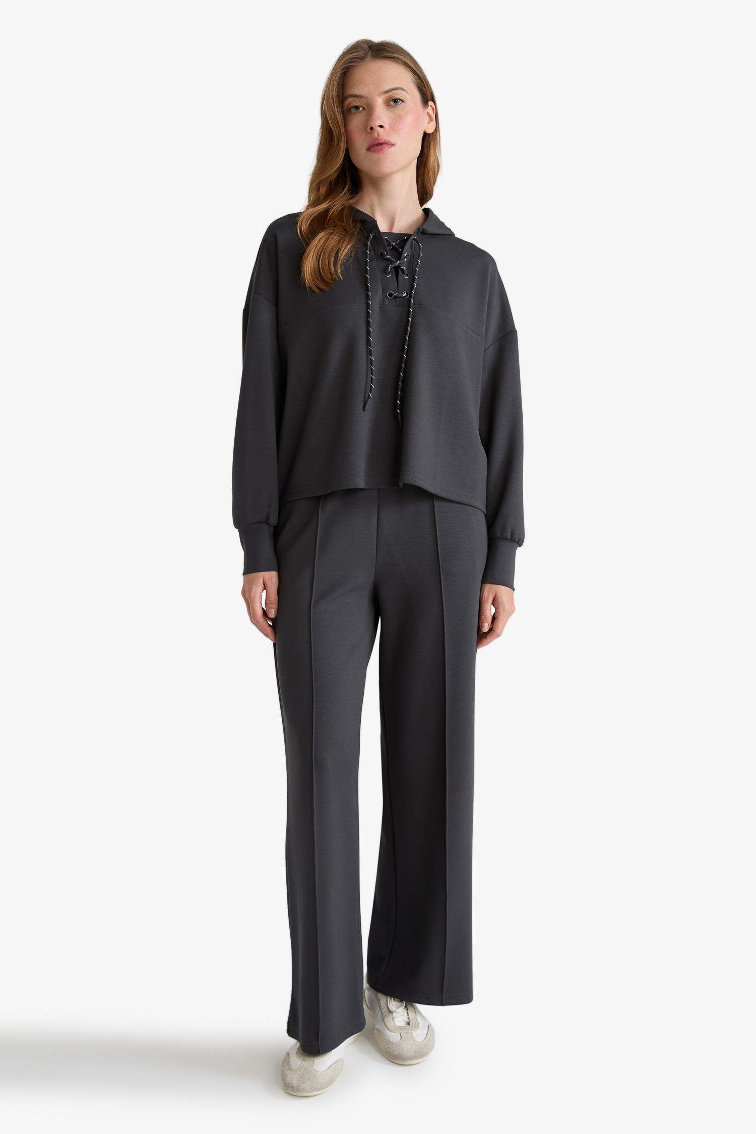 Modal Bağlama Detaylı Sweatshirt